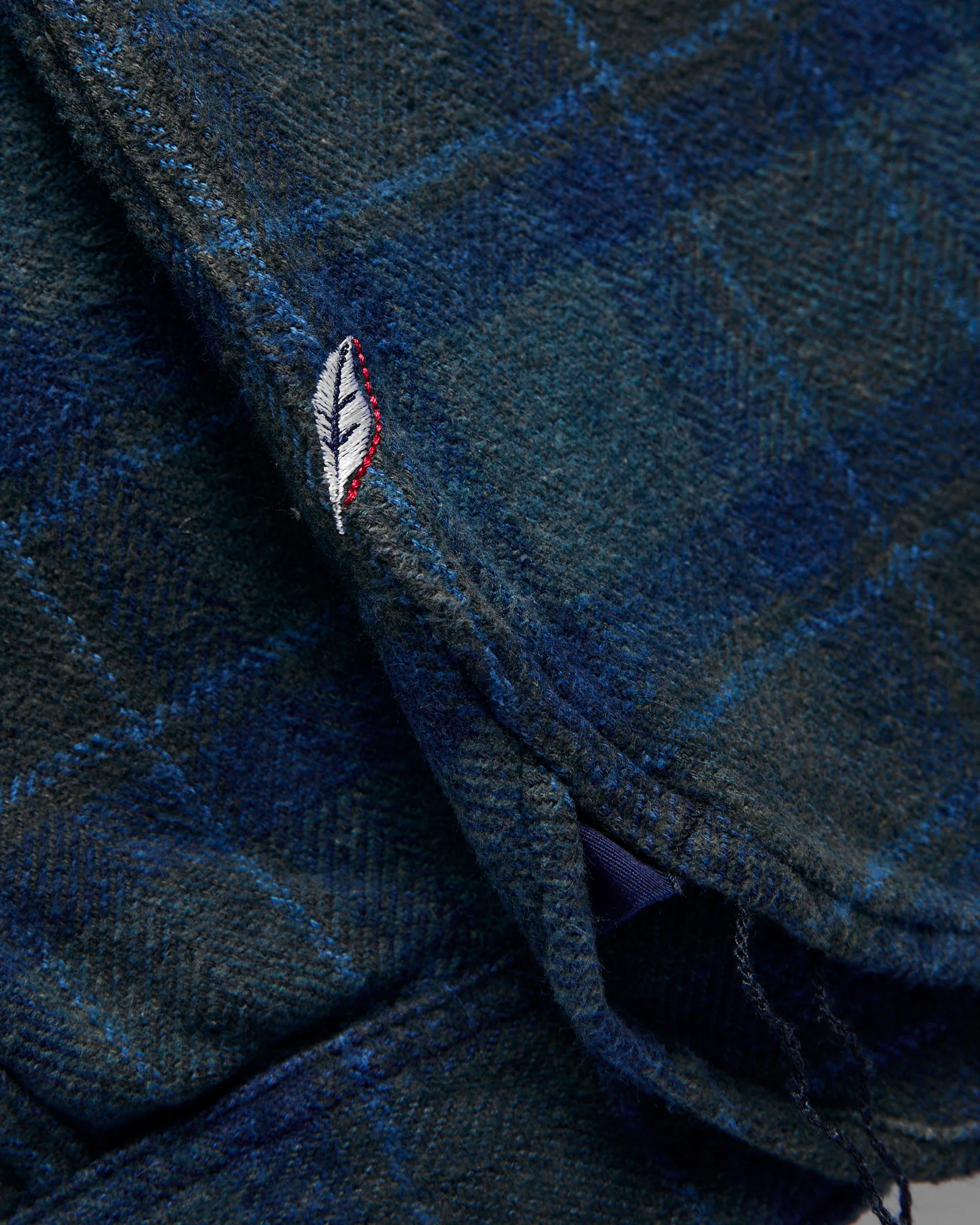 Indigo Overdye Cotton Tweed Shirt in Brown Check - Image 7