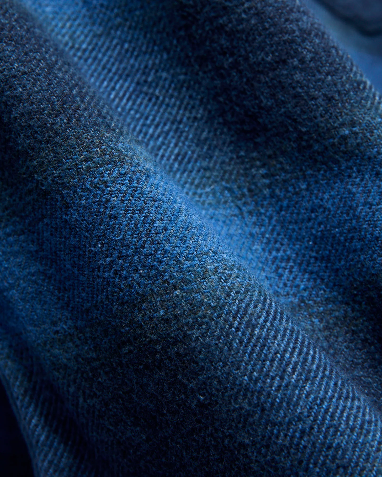 Indigo Overdye Cotton Tweed Shirt in Beige Check - Image 2
