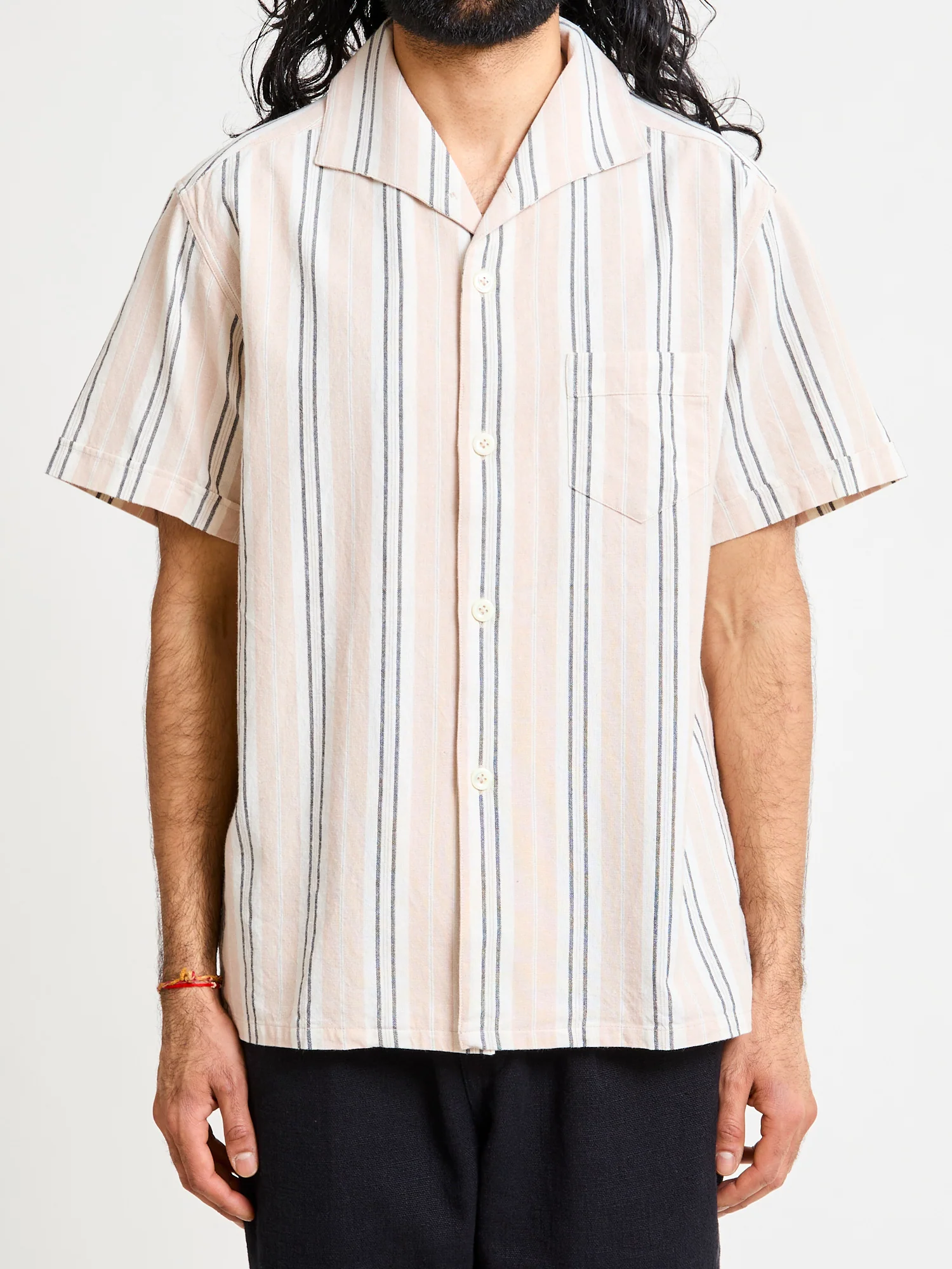 Italian Collar Shirt in Pink Stripe - Image 2