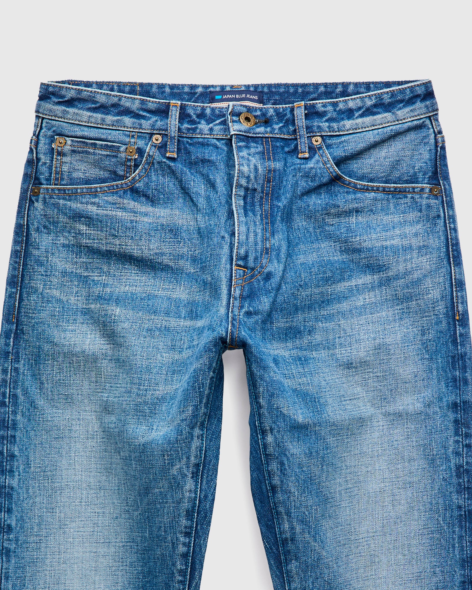 J301-MID "US Cotton Middle Wash" 14.8oz Washed Selvedge Denim - Straight Tapered Fit - Image 4