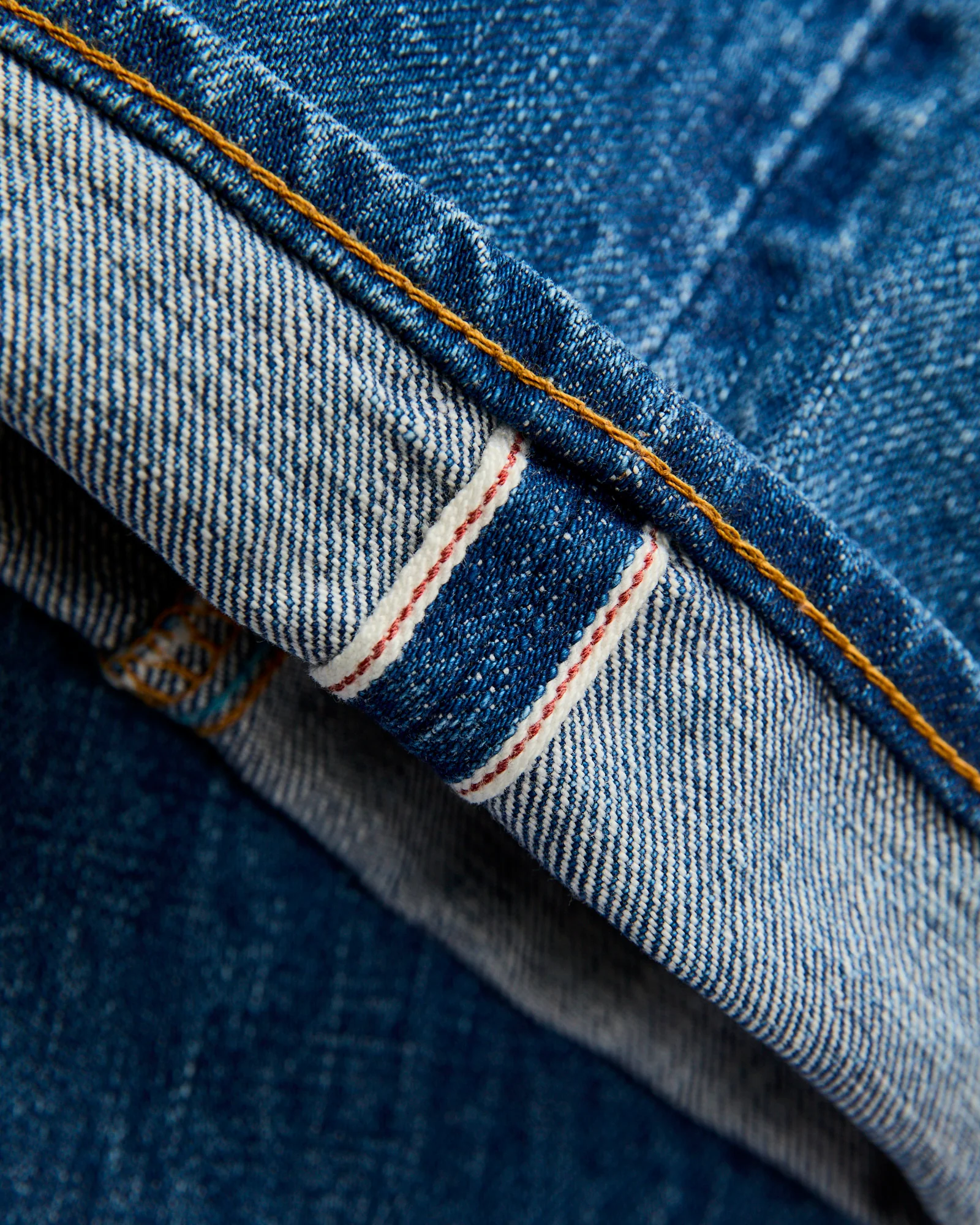 J301-MID "US Cotton Middle Wash" 14.8oz Washed Selvedge Denim - Straight Tapered Fit - Image 7