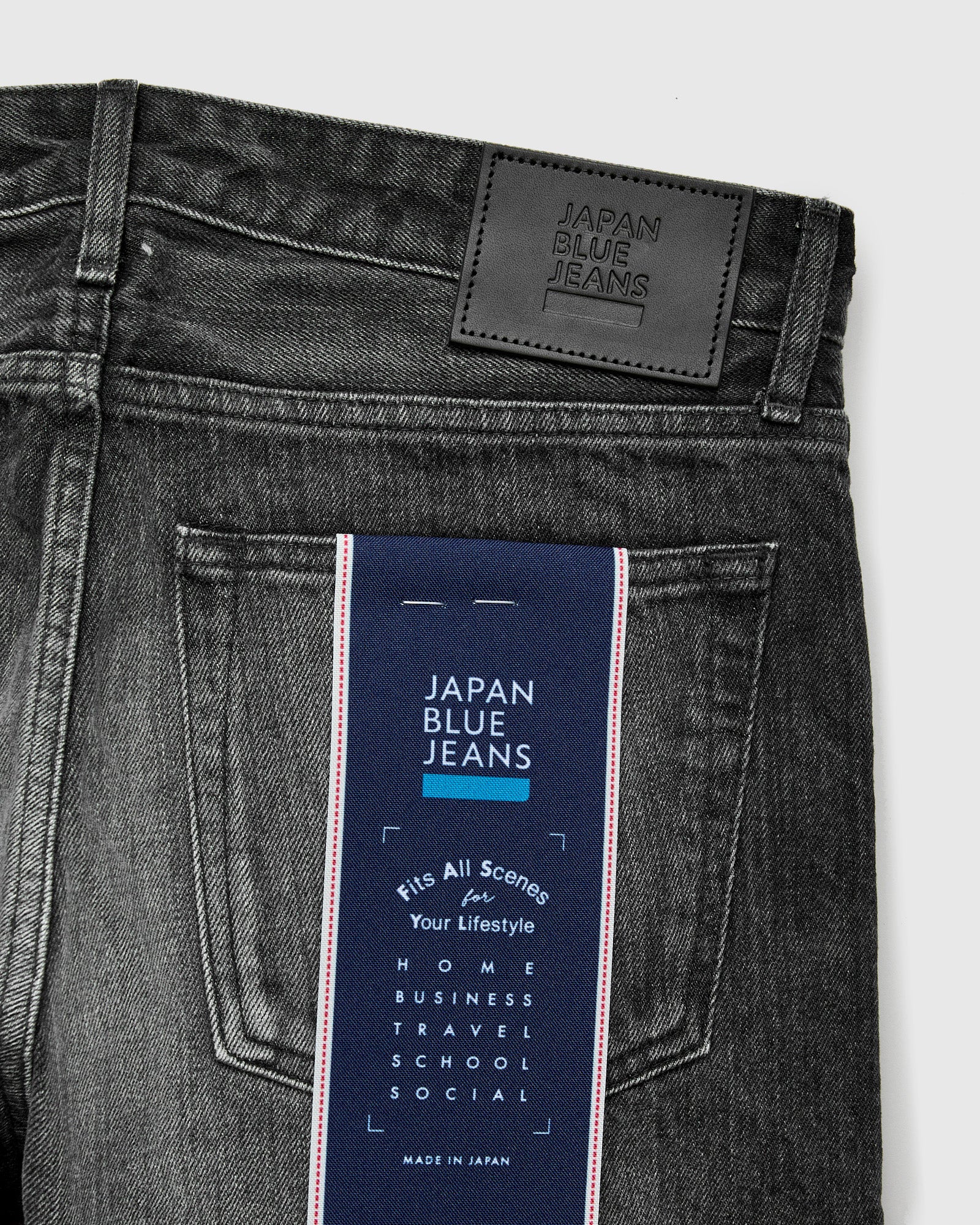 J314 "Aged Wash" 14oz Black Washed Selvedge Denim - Straight Tapered Fit - Image 3