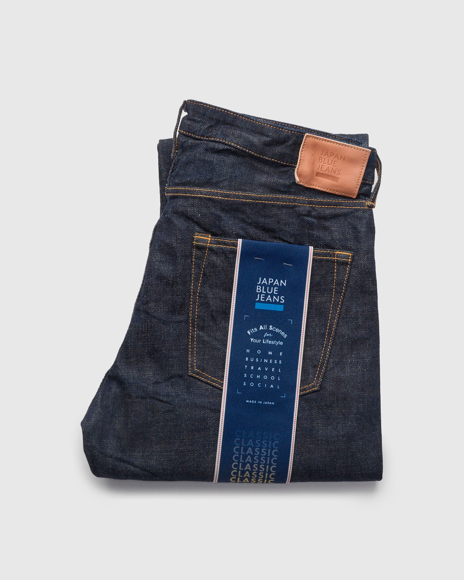 J401 "Circle" 14.8oz Rinsed Selvedge Denim - Classic Straight Fit