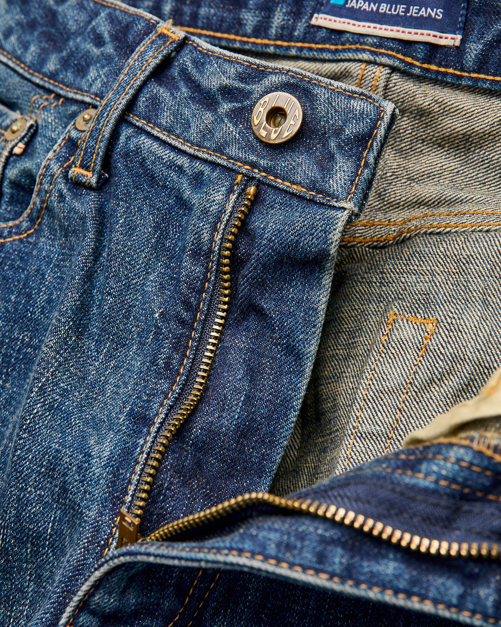 J401-D01 "US Cotton Dark Wash" 14.8oz Washed Selvedge Denim - Classic Straight Fit - Image 7