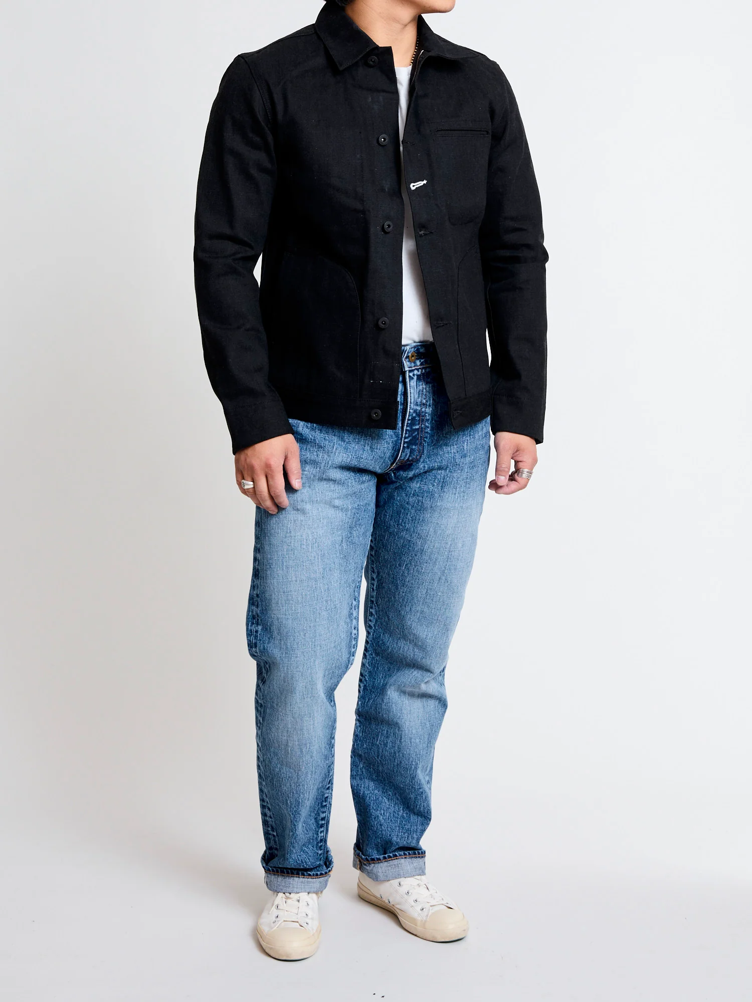 J401-LID "Circle Aged Wash" 14.8oz Selvedge Denim - Classic Straight Fit - Image 17