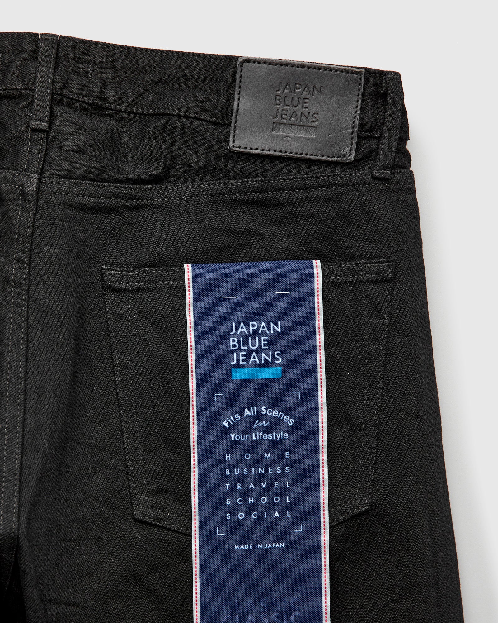 J414 14oz Black Selvedge Denim - Classic Straight Fit - Image 4