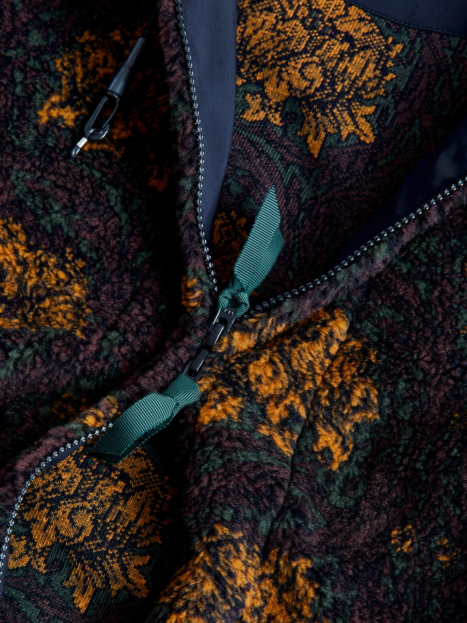 Jacquard Boa Zip Jacket in Green - Image 5