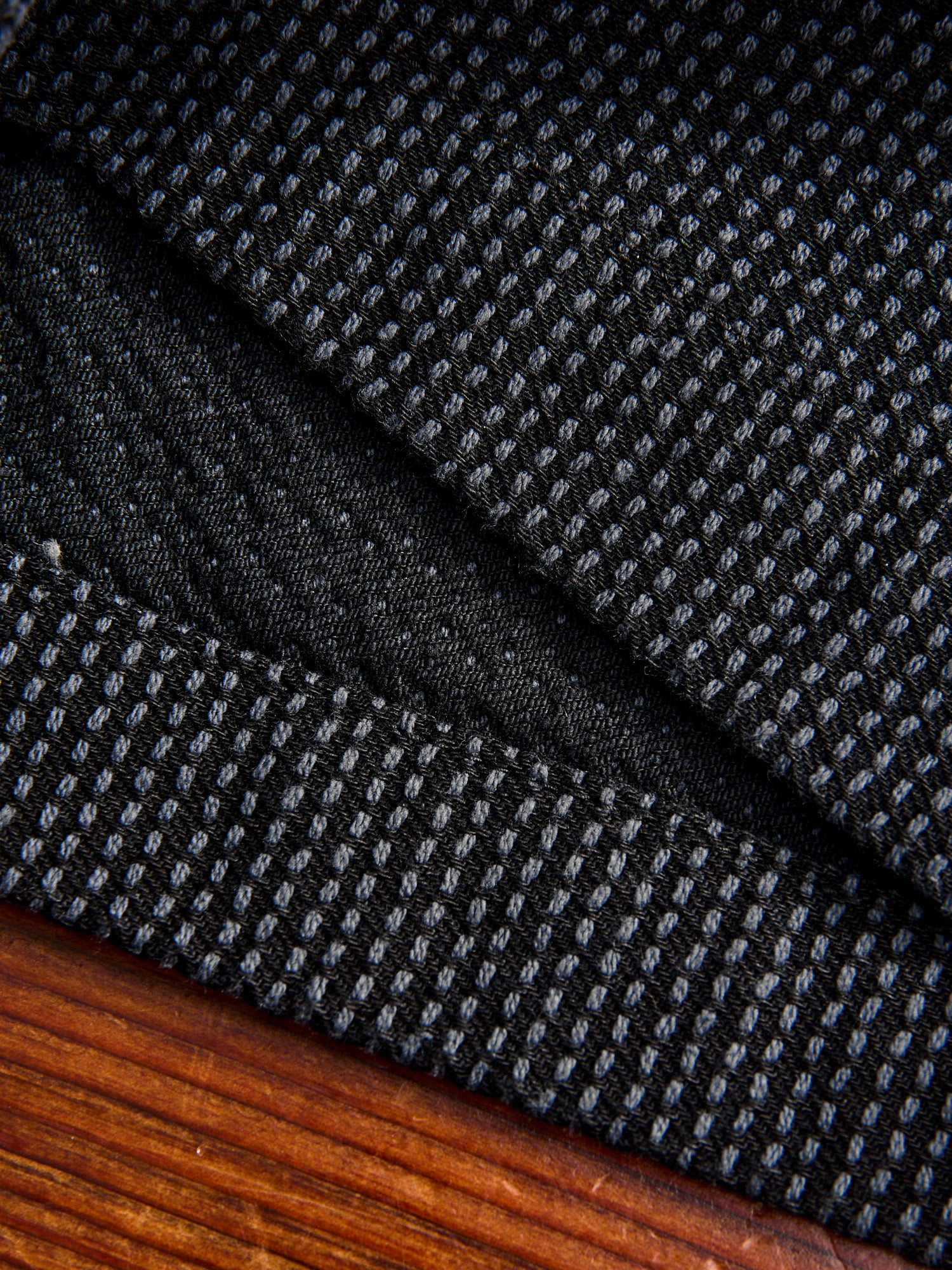 Jacquard Stitch Sashiko Shorts in Grey Black - Image 7