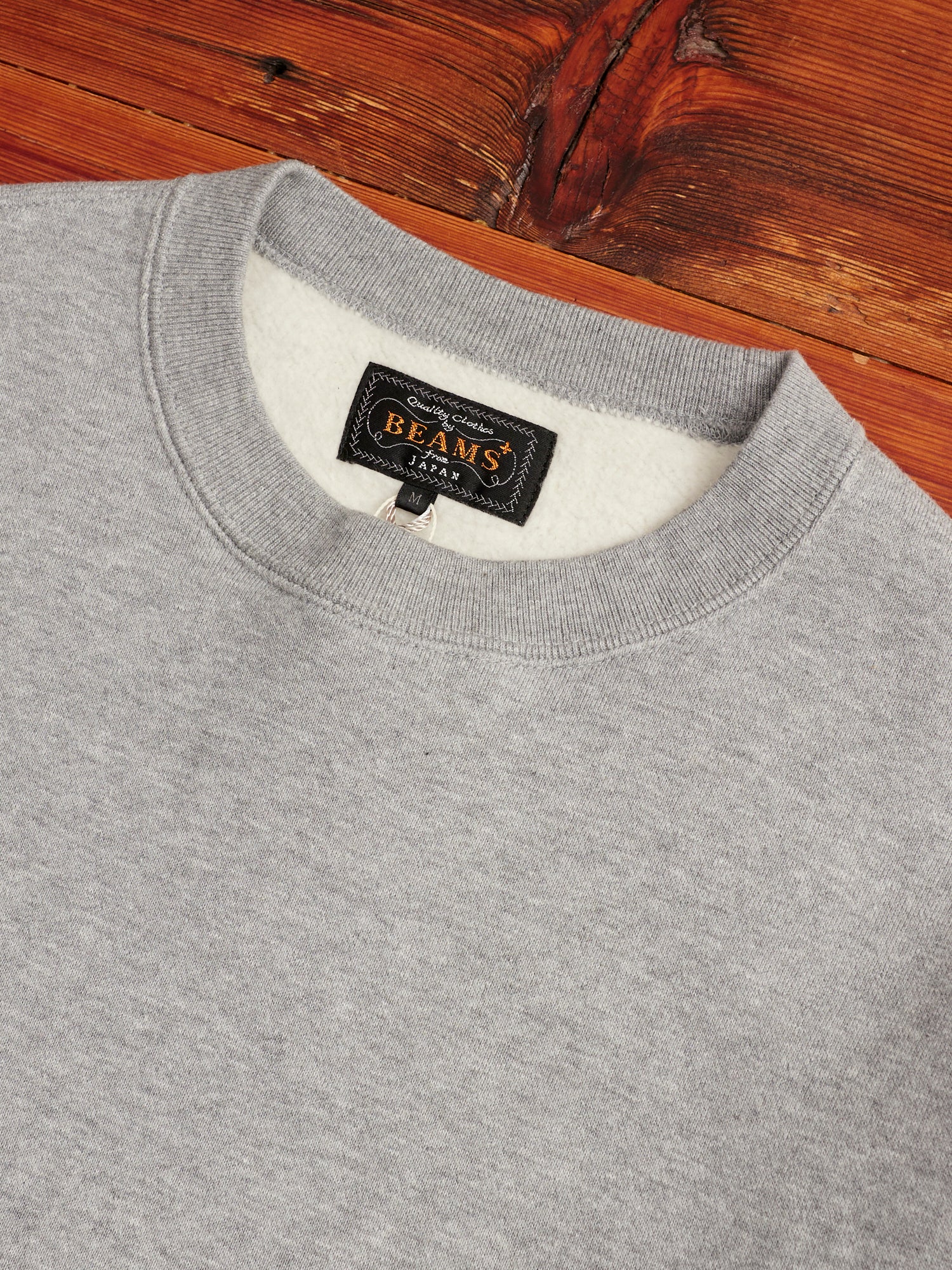 Japan-Made Fleece Crewneck in Heather Grey - Image 3