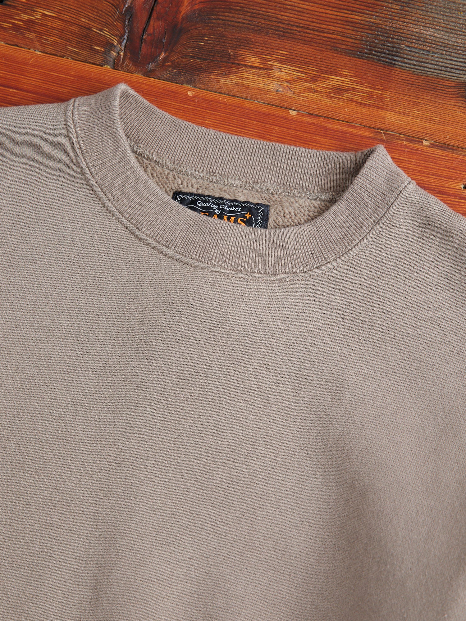 Japan-Made Fleece Crewneck in Khaki - Image 3