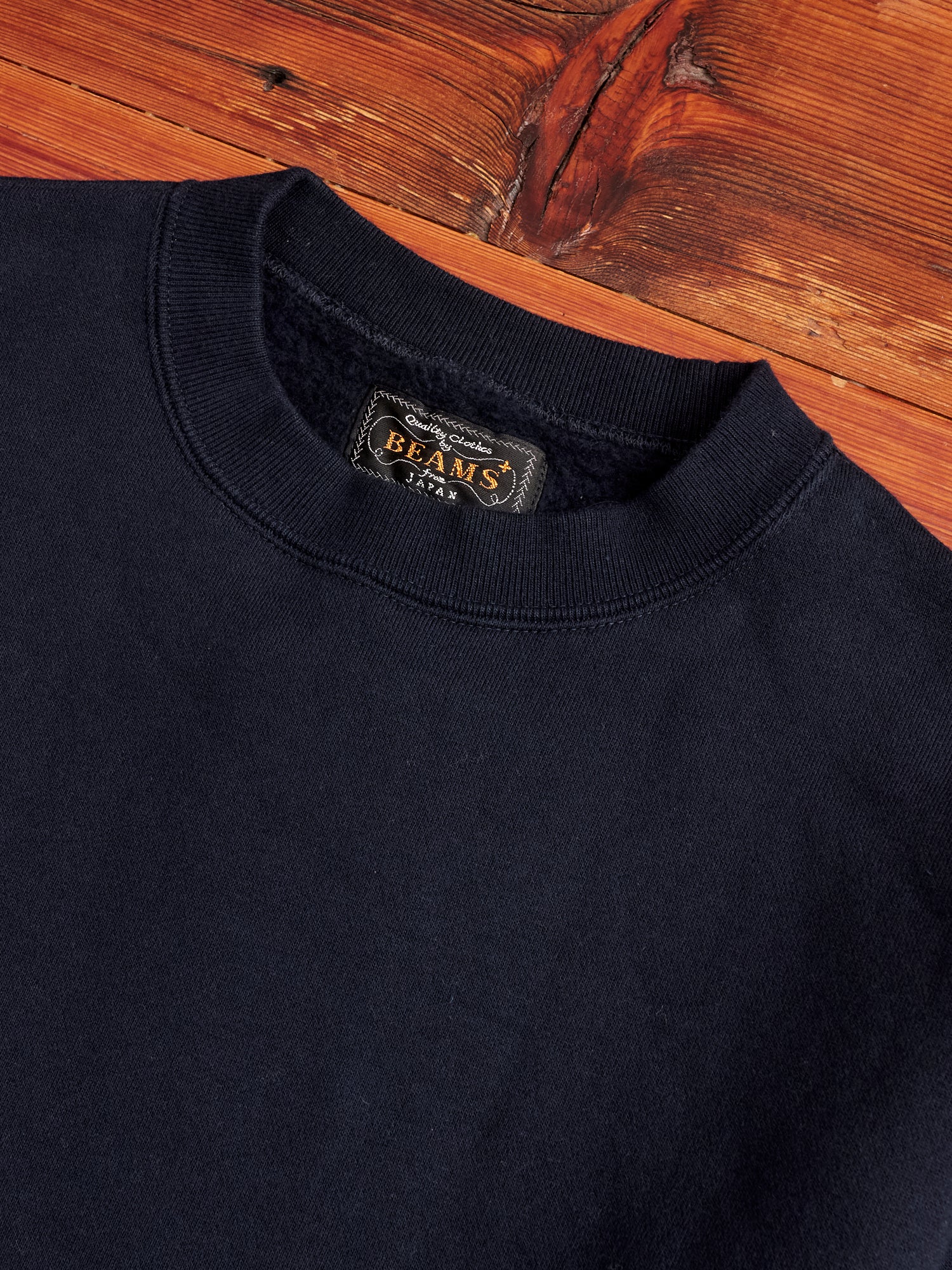 Japan-Made Fleece Crewneck in Navy - Image 3