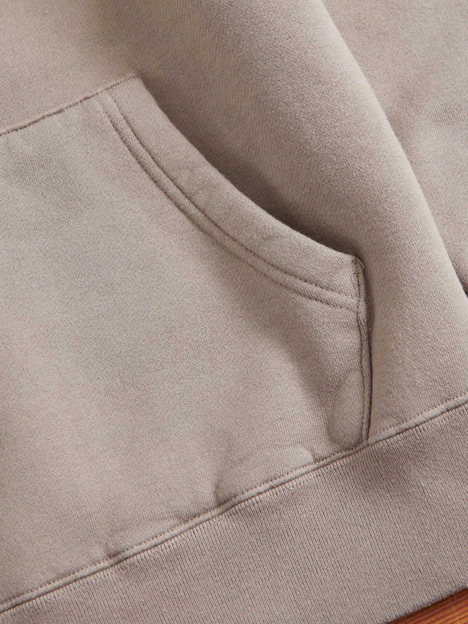 Japan-Made Fleece Hoodie in Khaki - Image 5