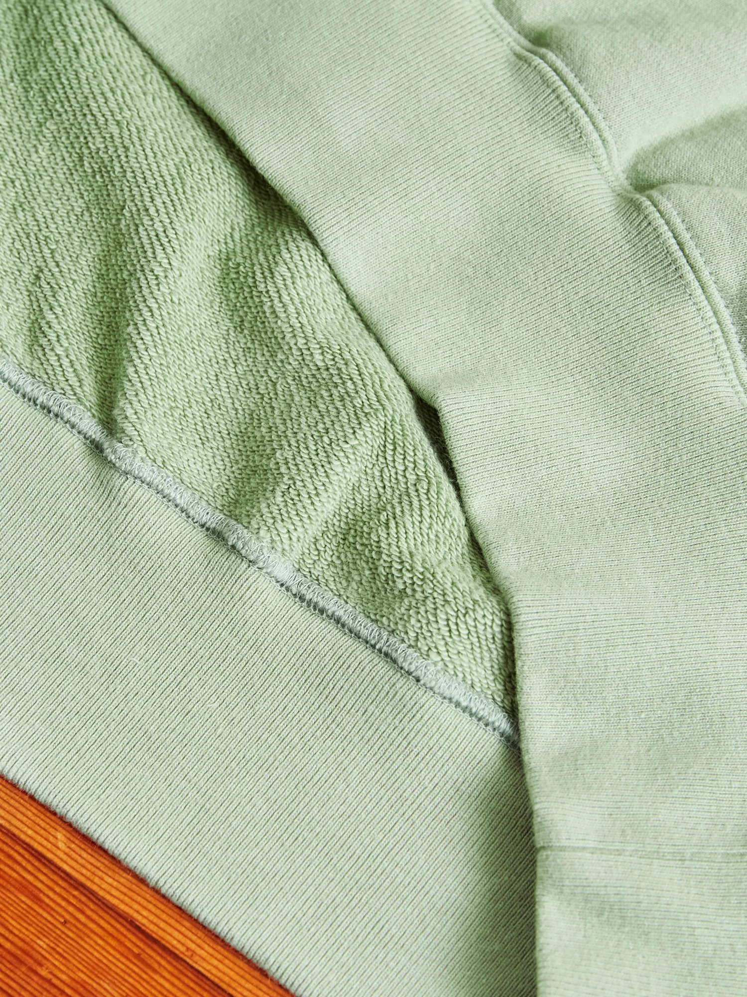 Japan-Made Fleece Hoodie in Mint Green - Image 7