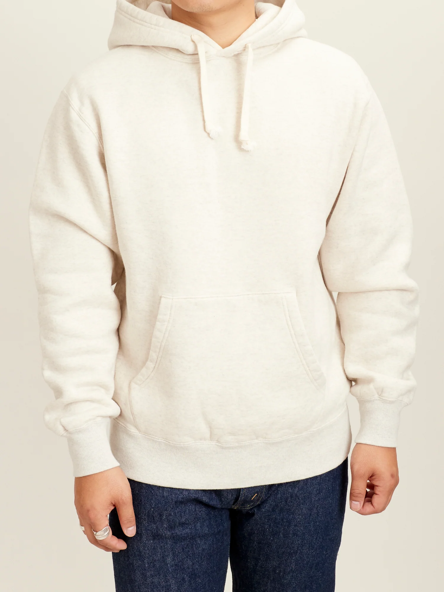 Japan-Made Fleece Hoodie in Oatmeal - Image 2