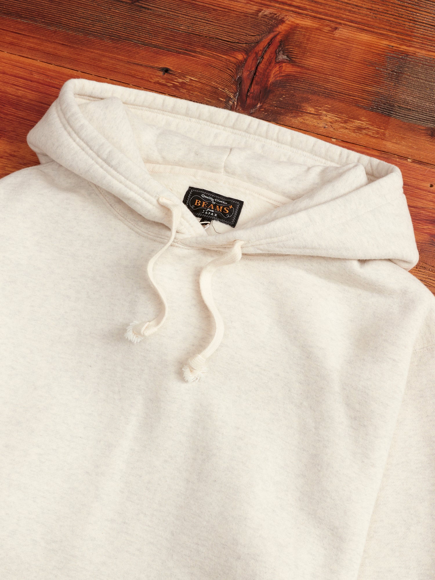 Japan-Made Fleece Hoodie in Oatmeal - Image 3