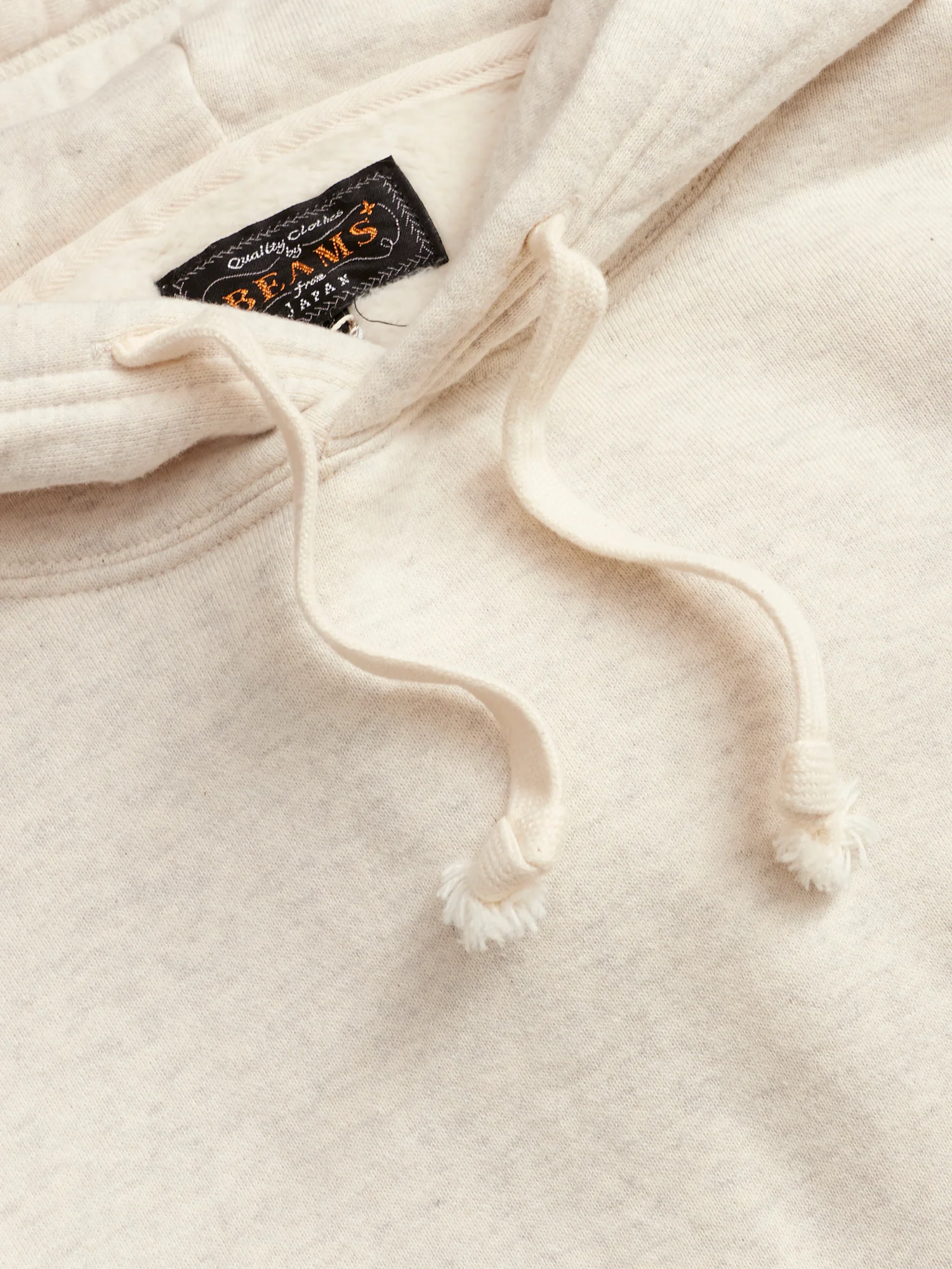 Japan-Made Fleece Hoodie in Oatmeal - Image 4