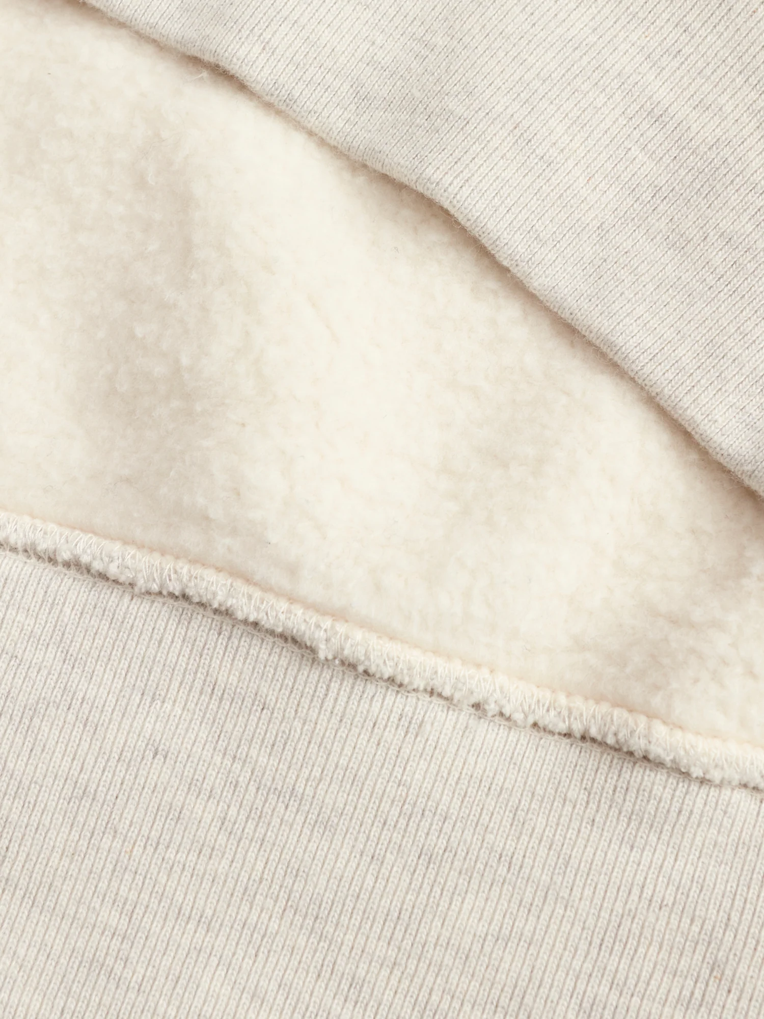 Japan-Made Fleece Hoodie in Oatmeal - Image 7