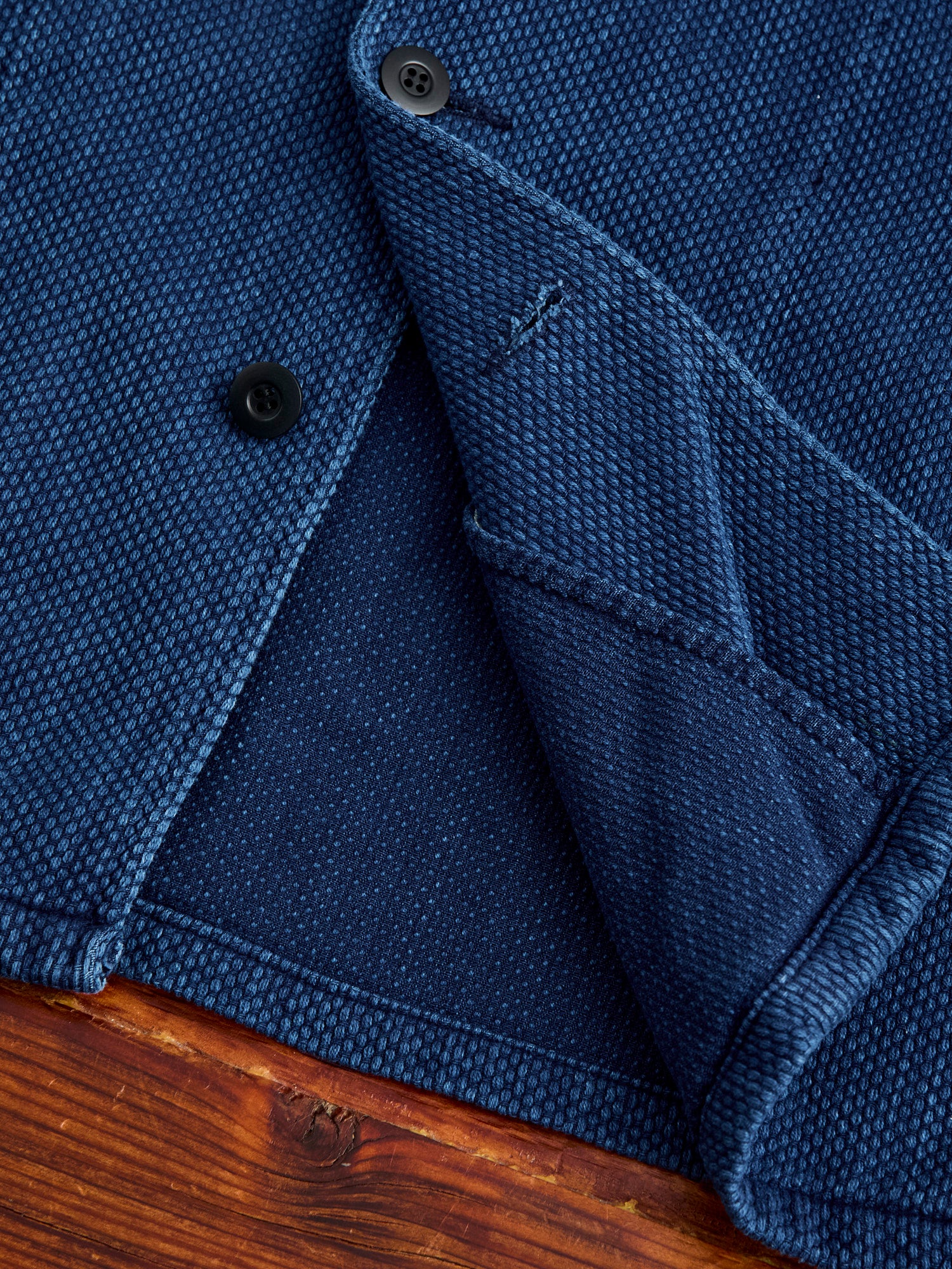 "Kasezome" Sashiko Utility Shirt in Indigo - Image 10