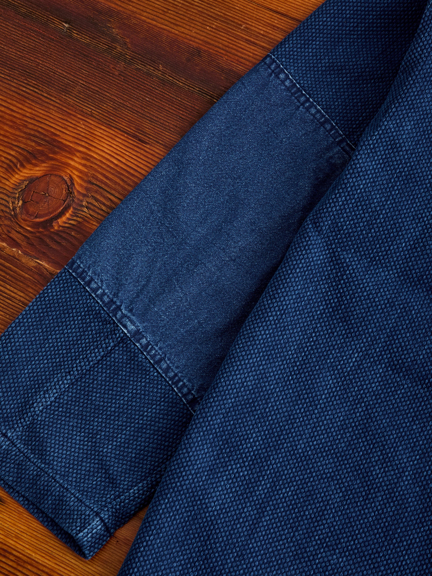"Kasezome" Sashiko Utility Shirt in Indigo - Image 12