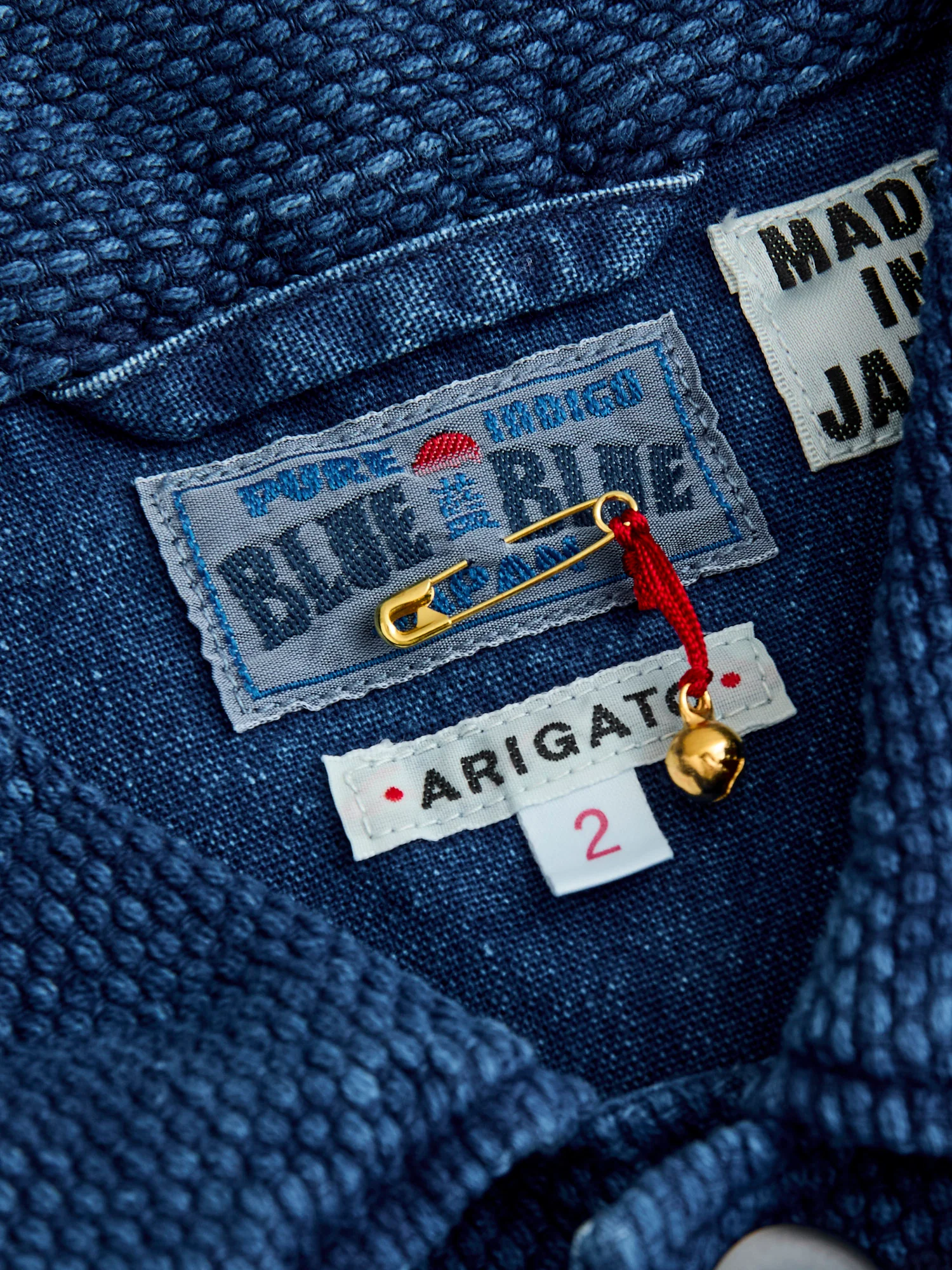"Kasezome" Sashiko Utility Shirt in Indigo - Image 4