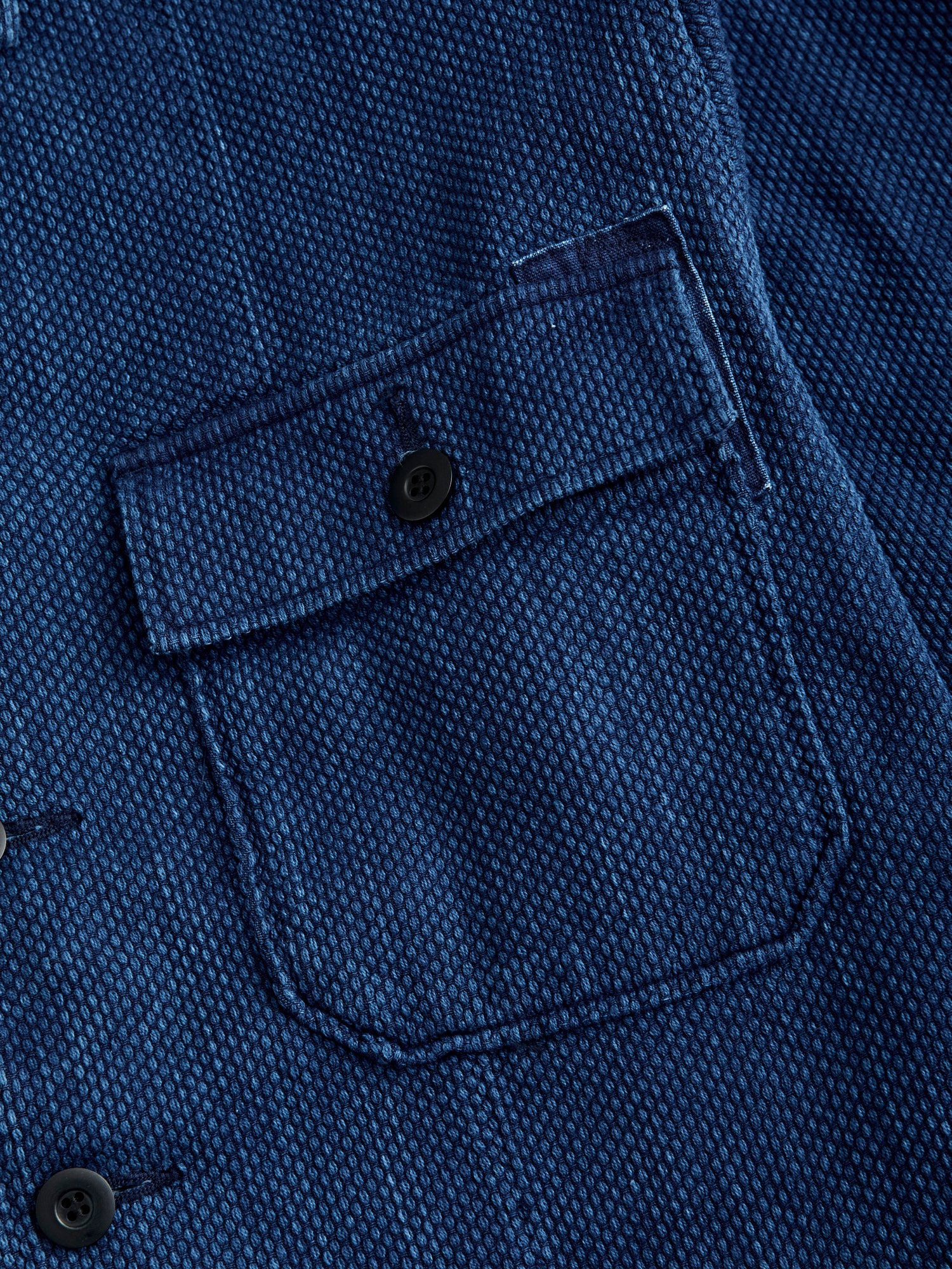 "Kasezome" Sashiko Utility Shirt in Indigo - Image 5