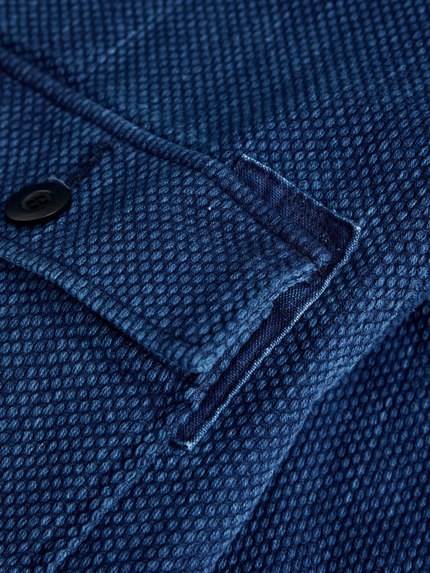 "Kasezome" Sashiko Utility Shirt in Indigo - Image 6