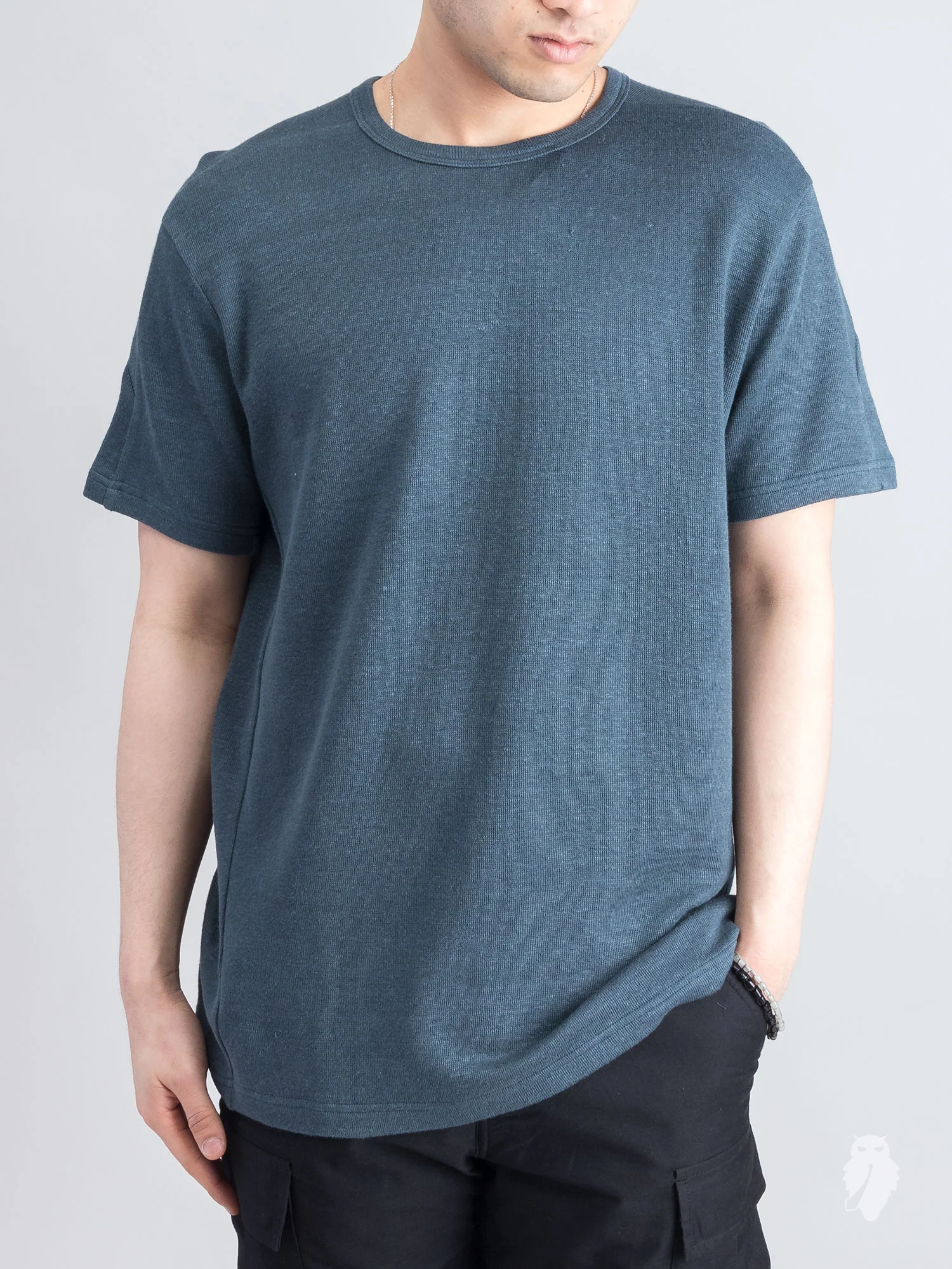 Knit Linen T-Shirt in Shadow - Image 2