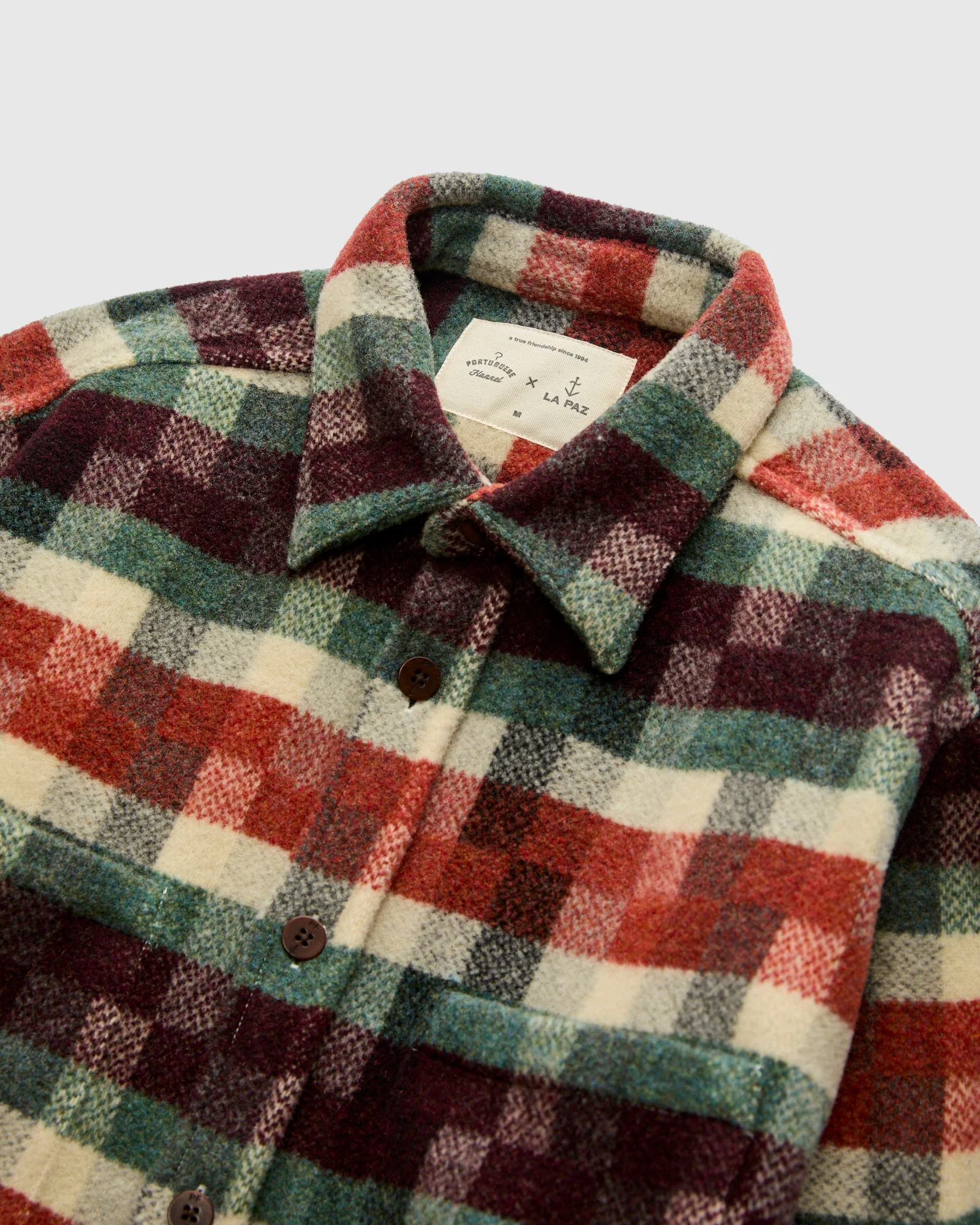 La Paz x Portuguese Flannel Check Overshirt in Atlantic - Image 4