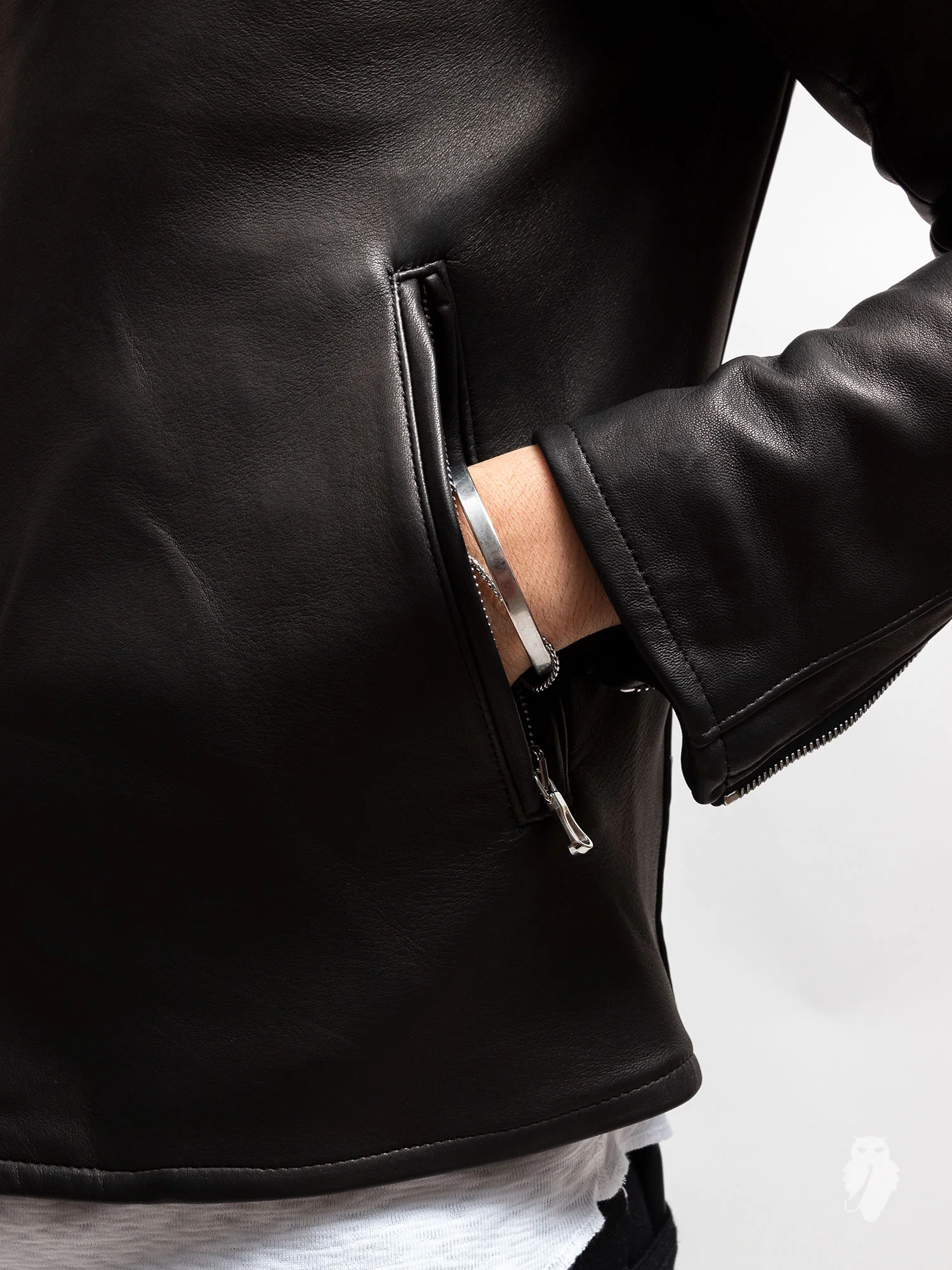Lamb Leather Rider's Jacket in Black - Image 4