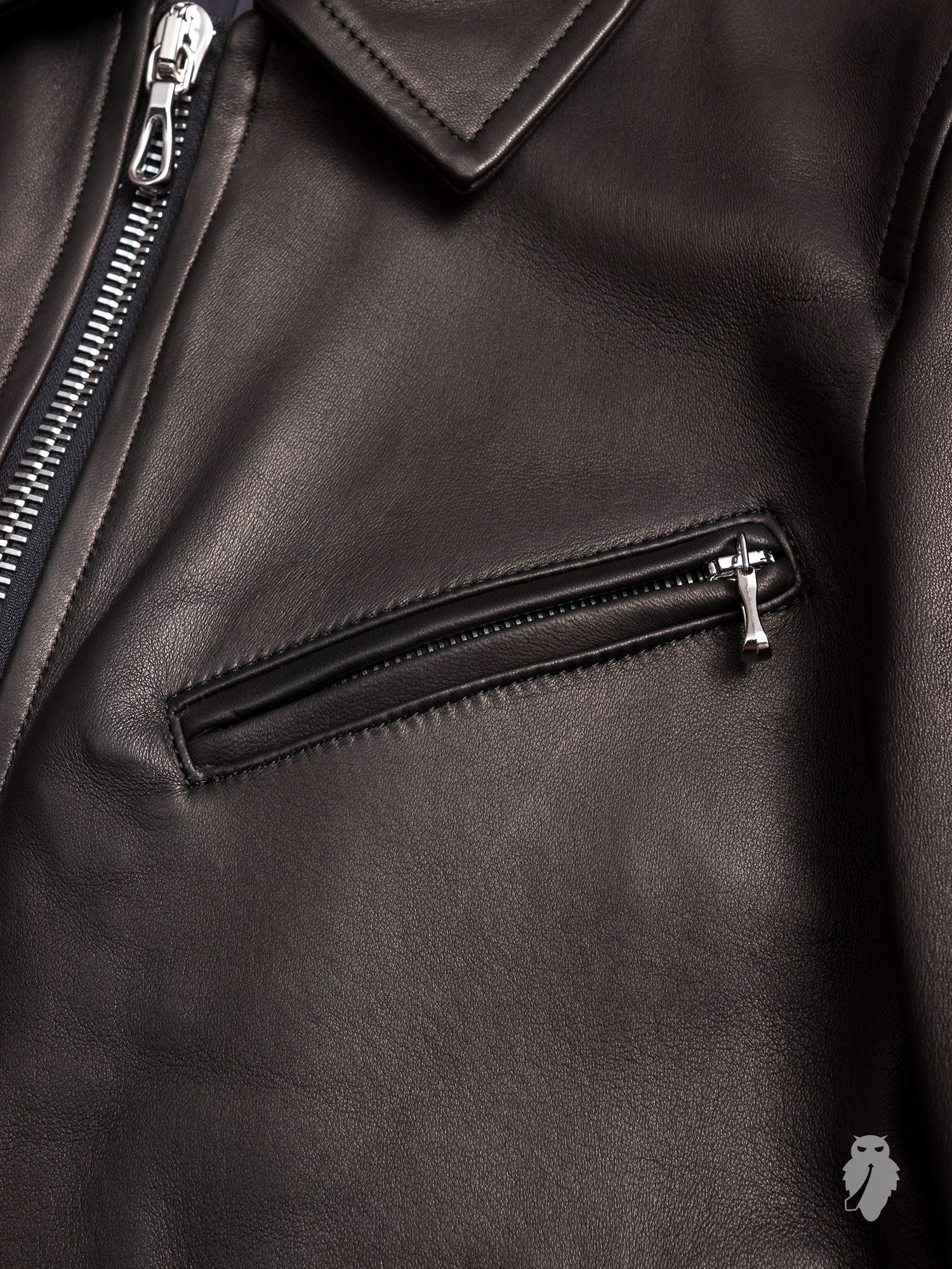 Lamb Leather Rider's Jacket in Black - Image 7