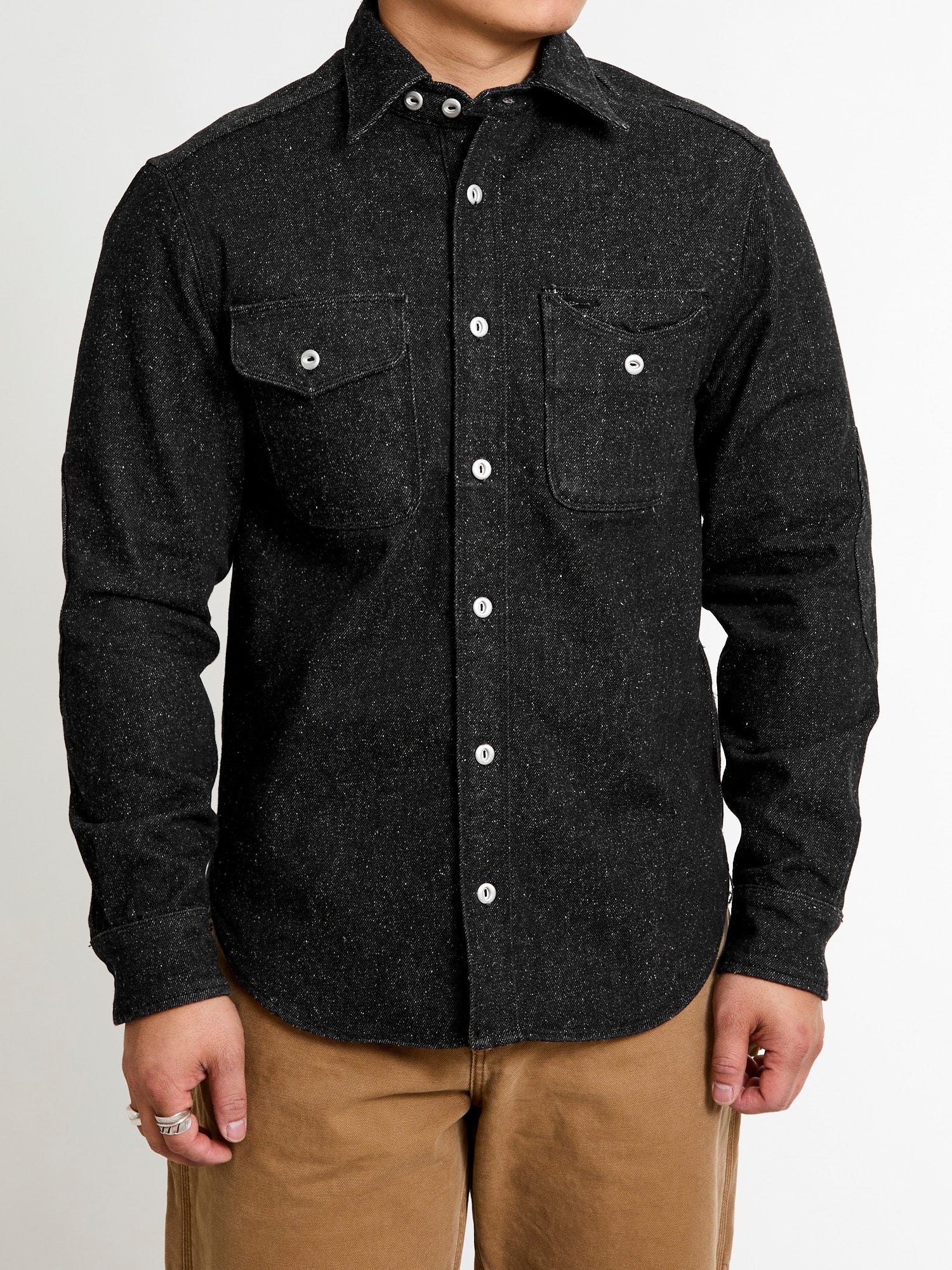 Lambert Work Shirt in Black Nep Denim - Image 2