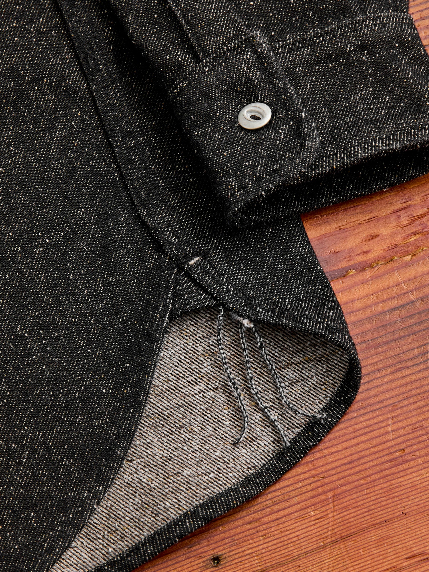 Lambert Work Shirt in Black Nep Denim - Image 9