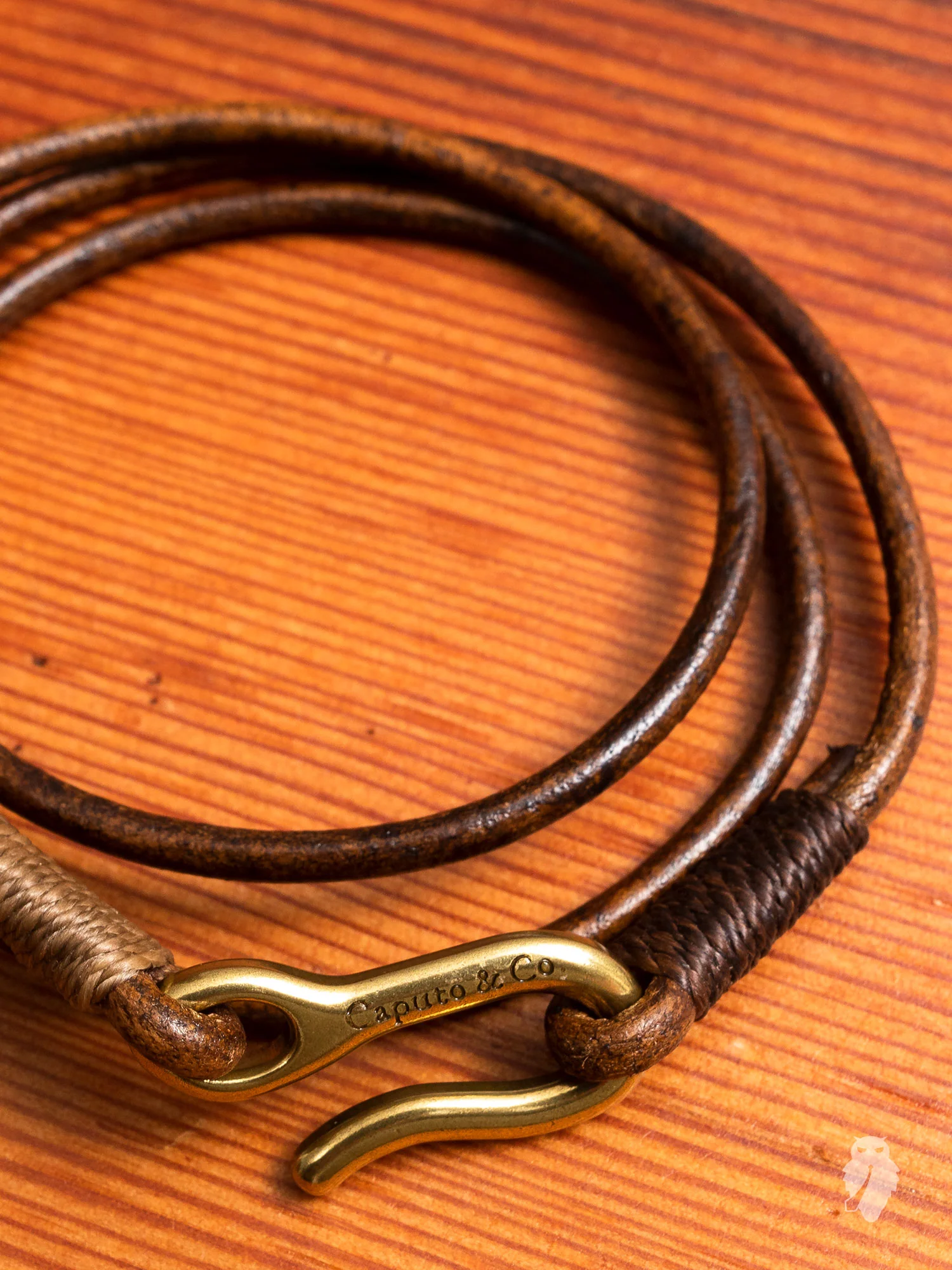 Leather Triple Wrap Bracelet in Distressed Brown - Image 2