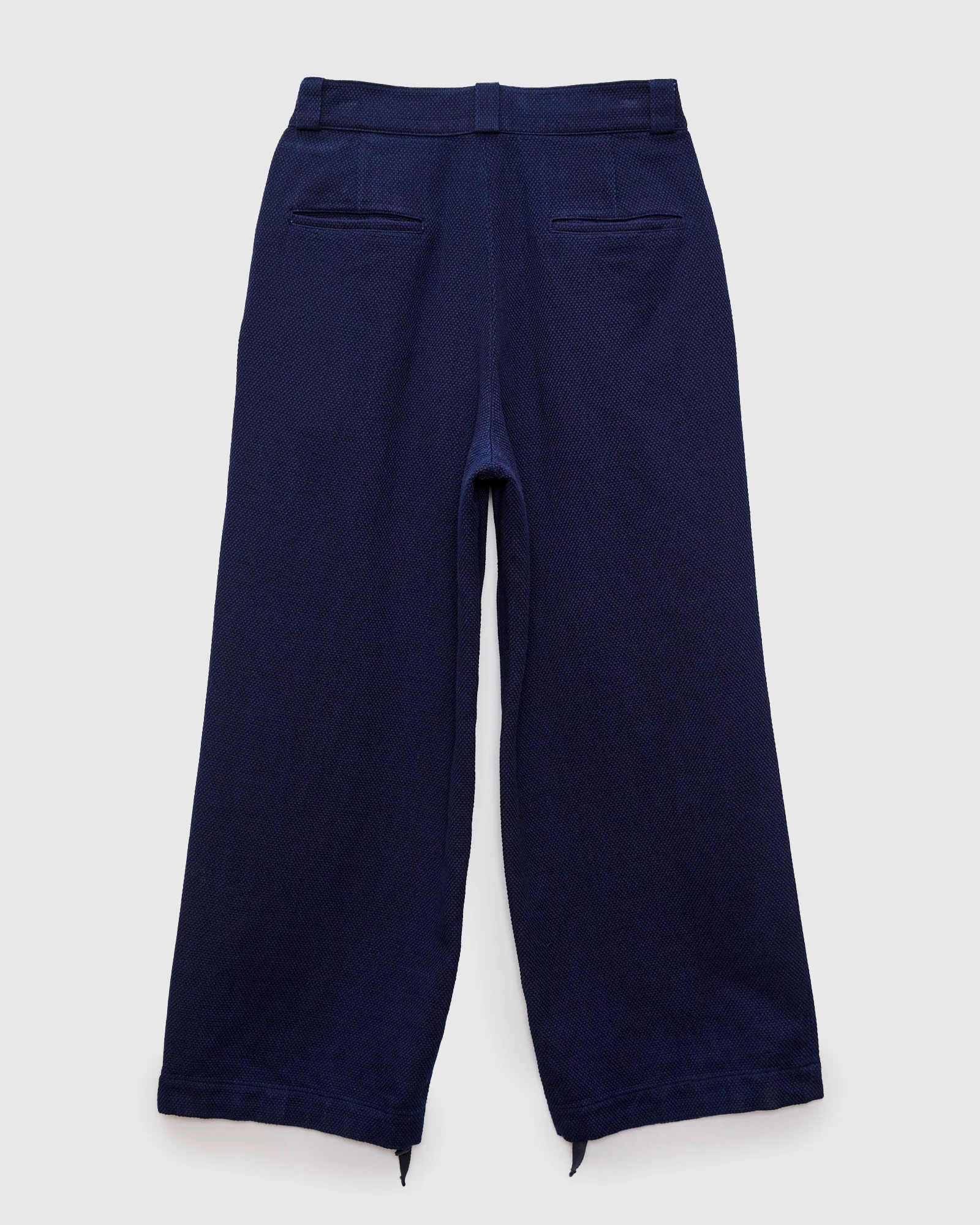 Light Sashiko Wide Tucked Trousers in Pure Indigo - Image 2