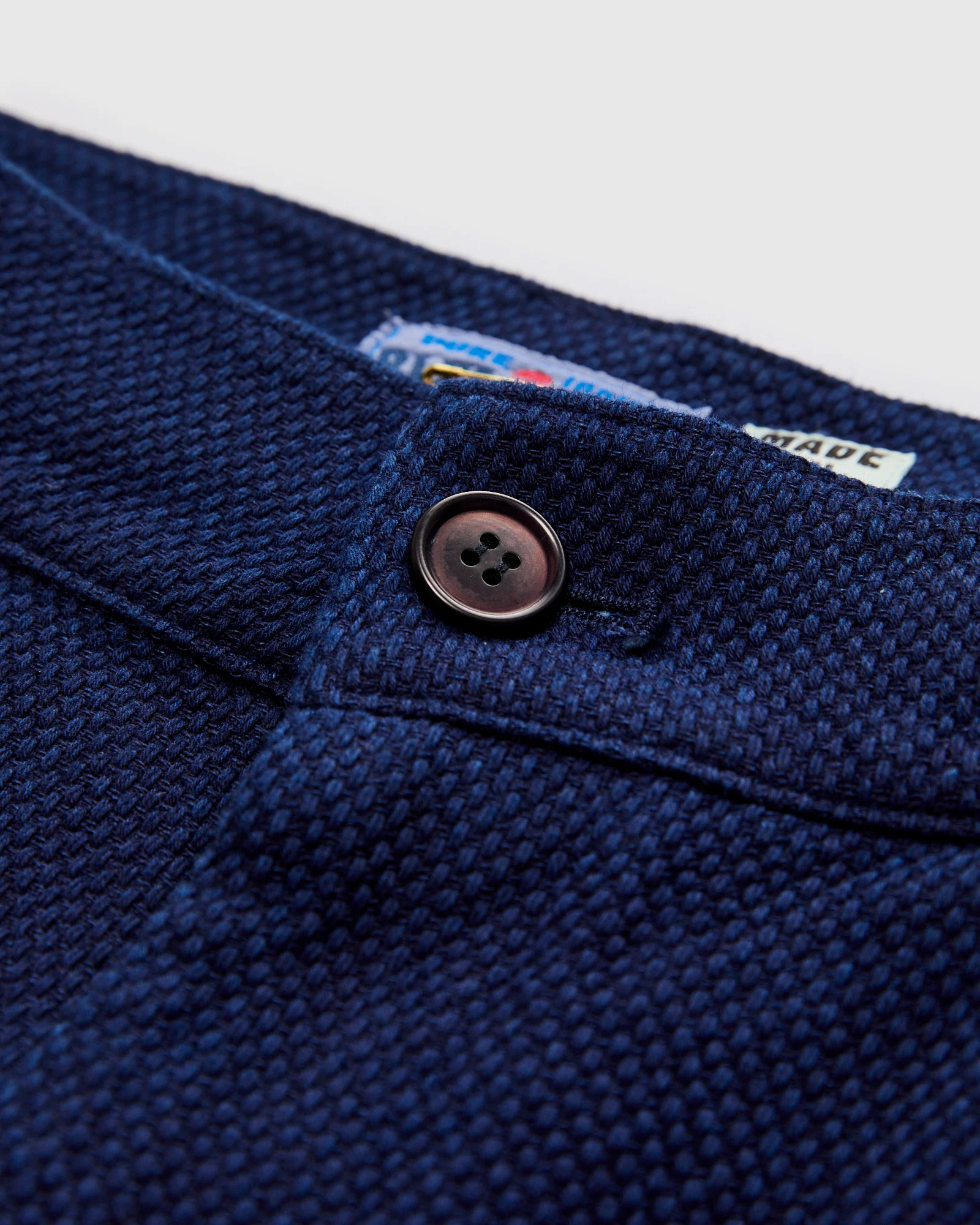 Light Sashiko Wide Tucked Trousers in Pure Indigo - Image 5
