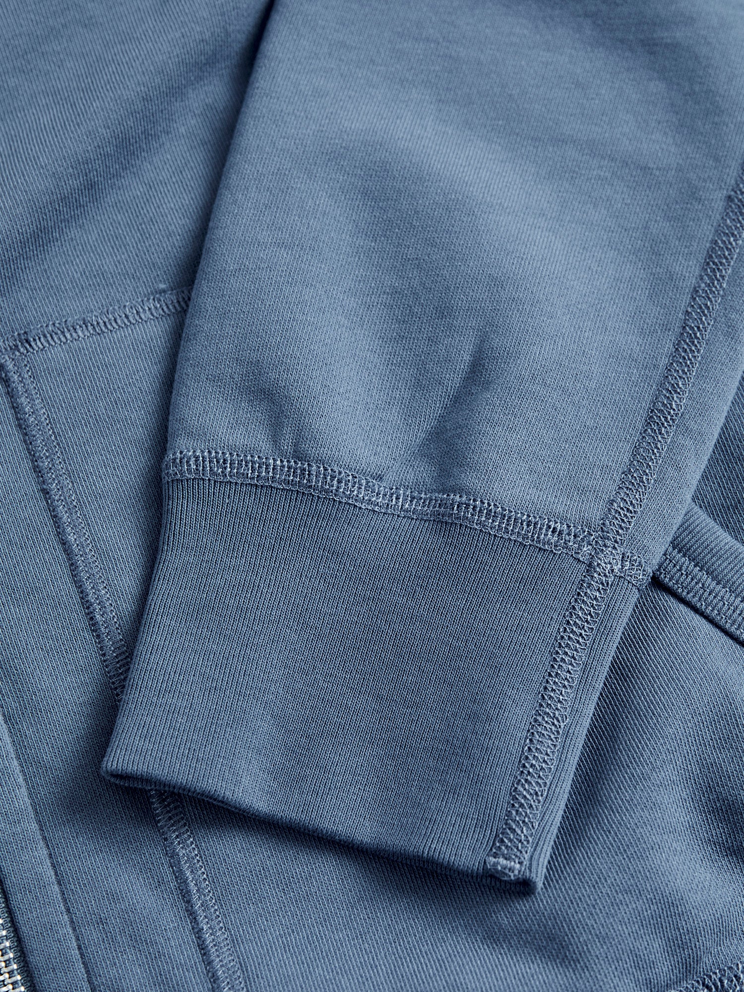 Lightweight Zip Hoodie in Washed Blue - Image 7