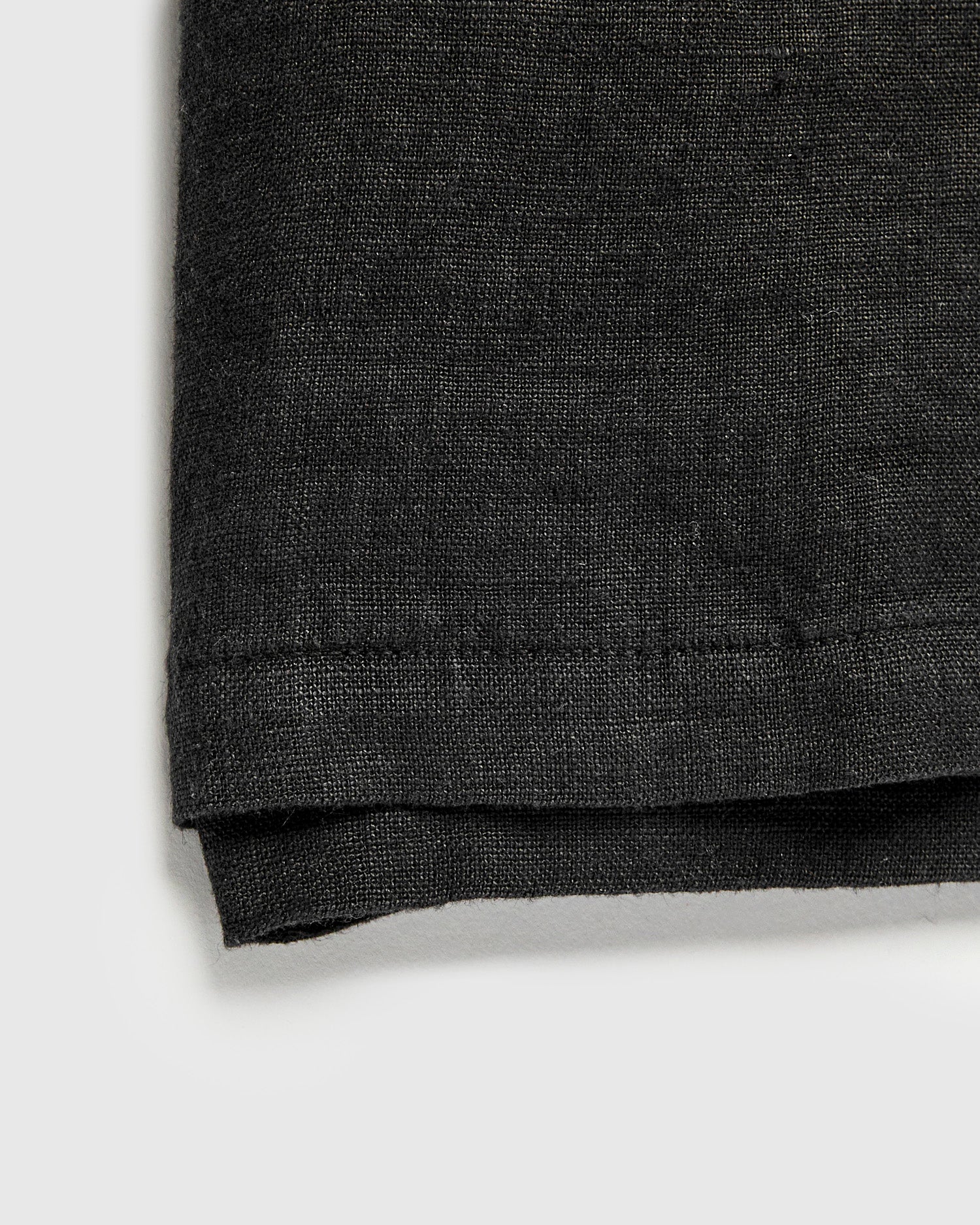 Linen Camp Collar Shirt in Black - Image 6