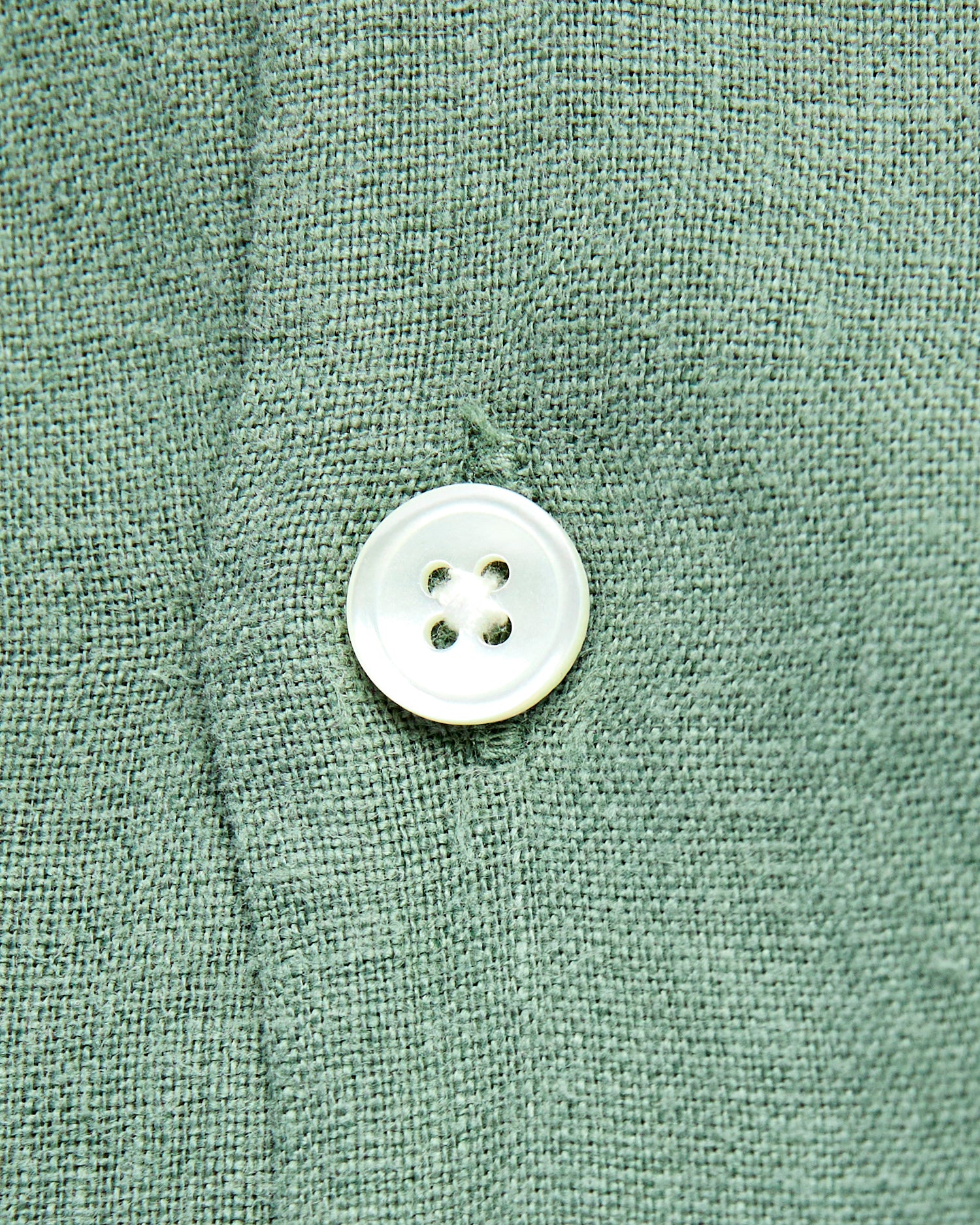 Linen Camp Collar Shirt in Dry Green - Image 4