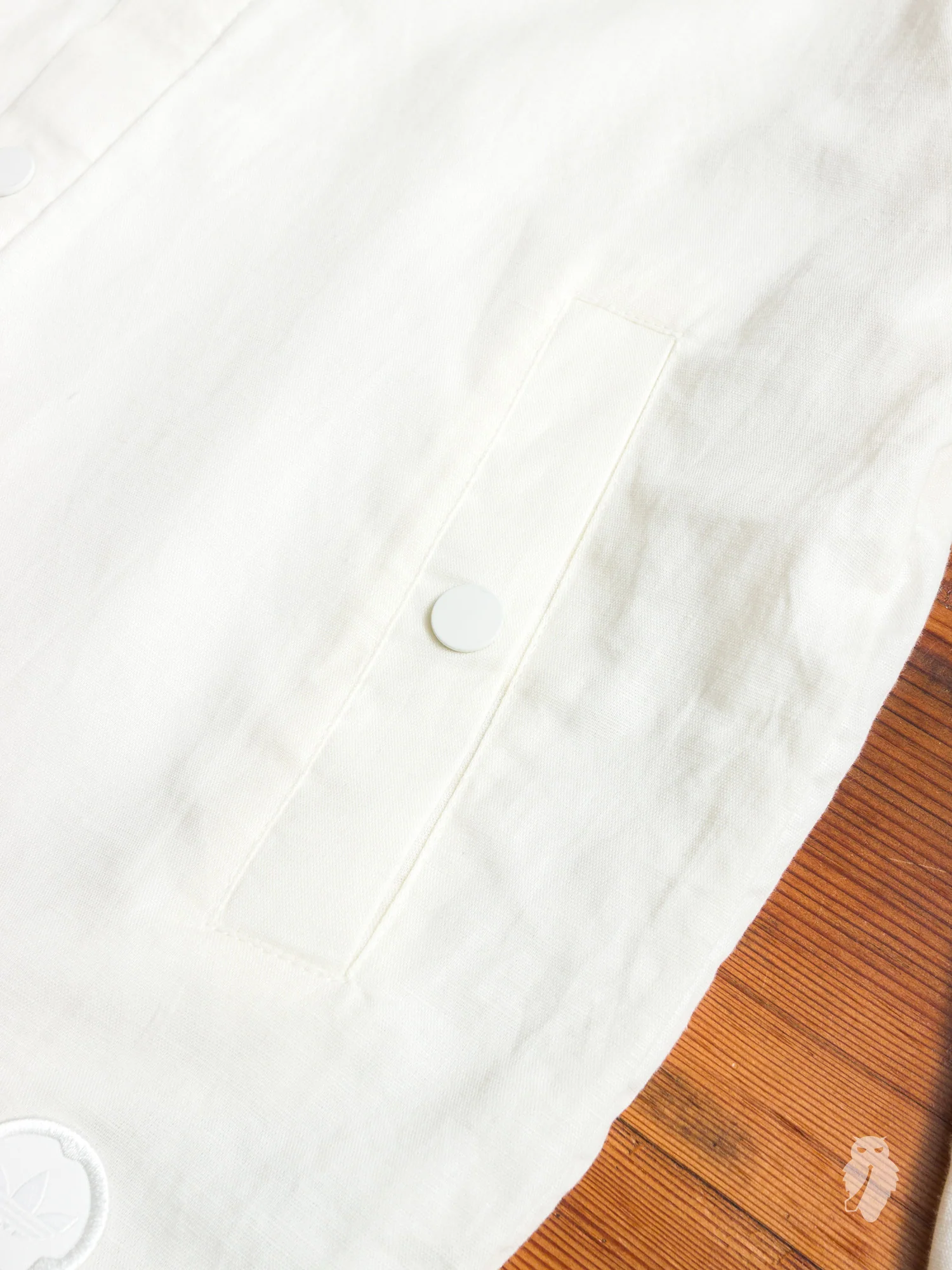 Linen Coaches Jacket in Off White - Image 4