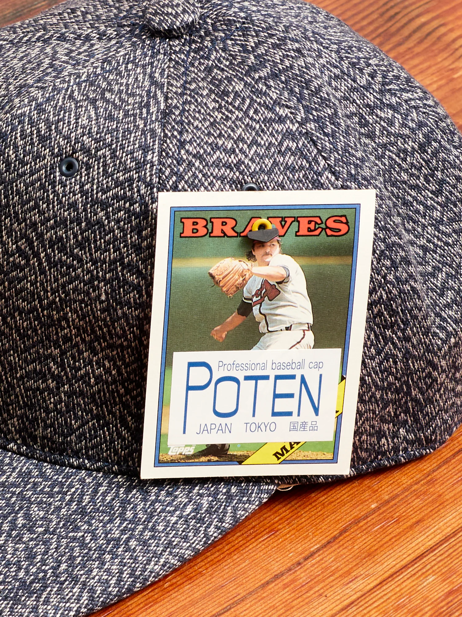 Linen Dyed Cap in Navy - Image 3