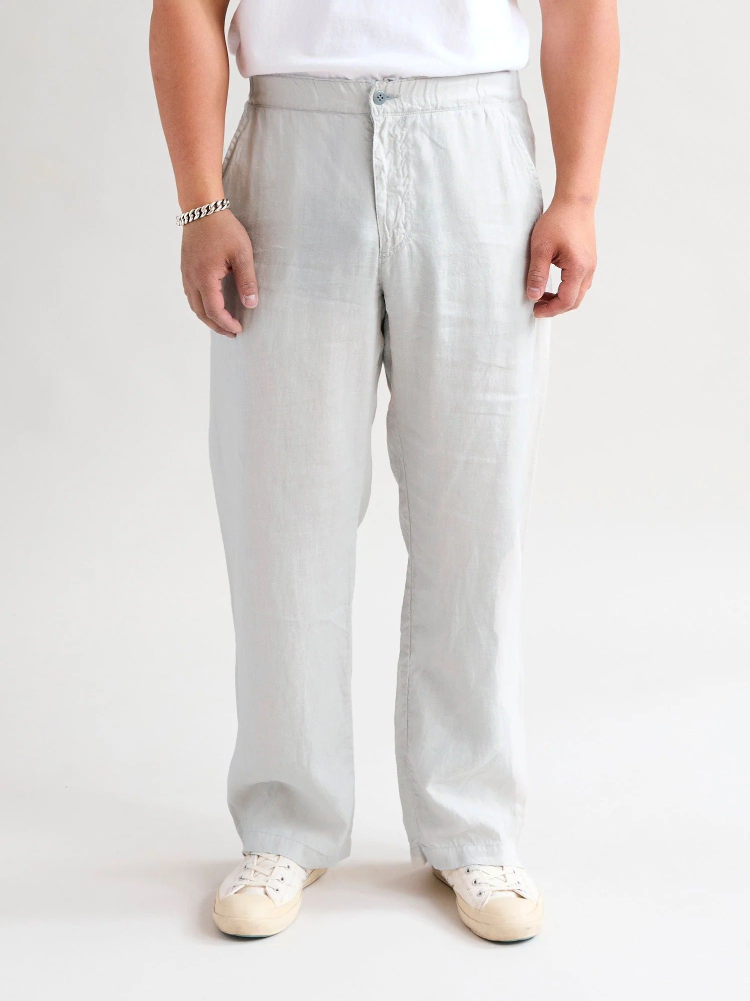 Linen Easy Pants in Grey - Image 2