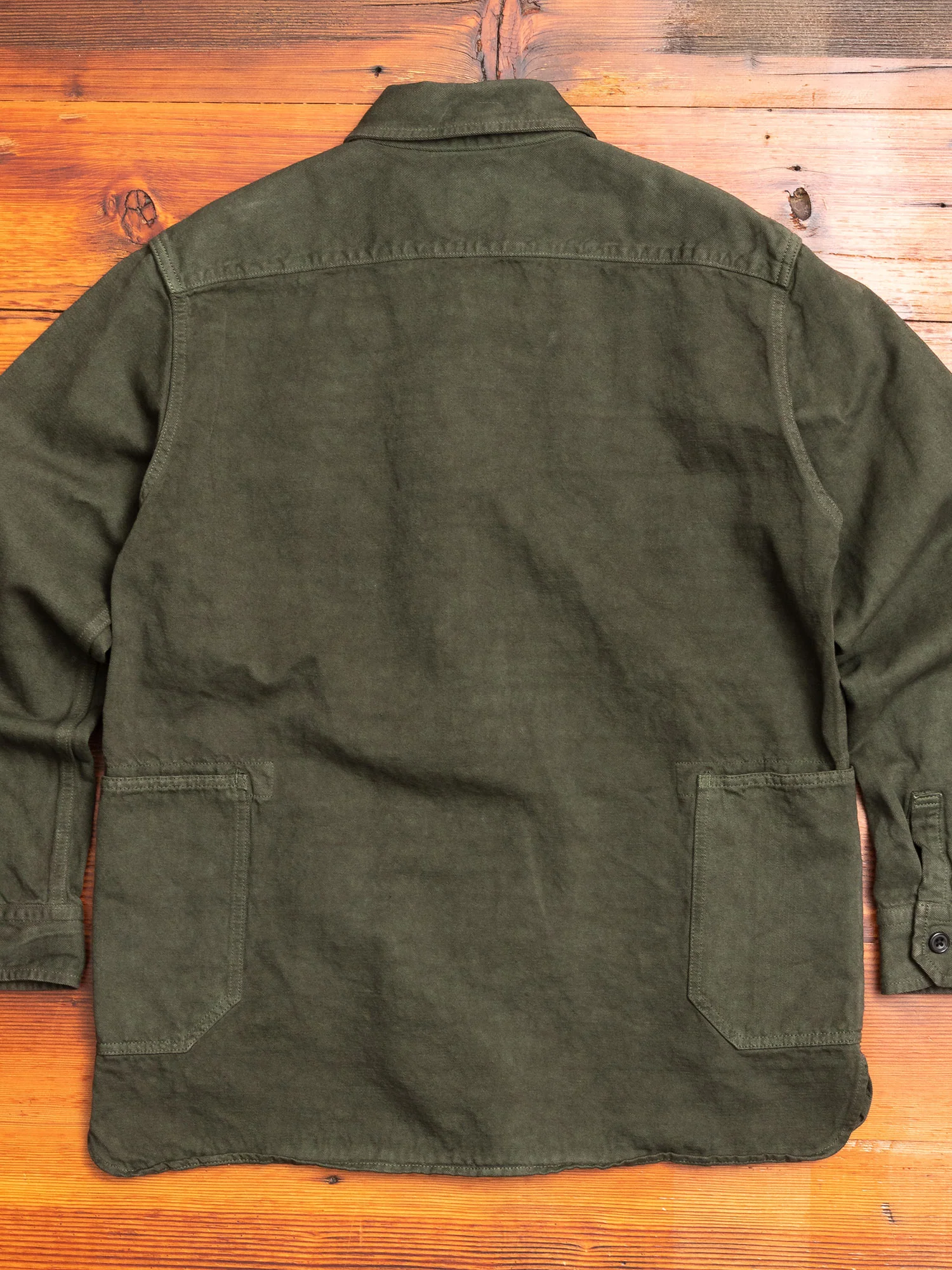 Linen Shirt Jacket in Khaki - Image 8