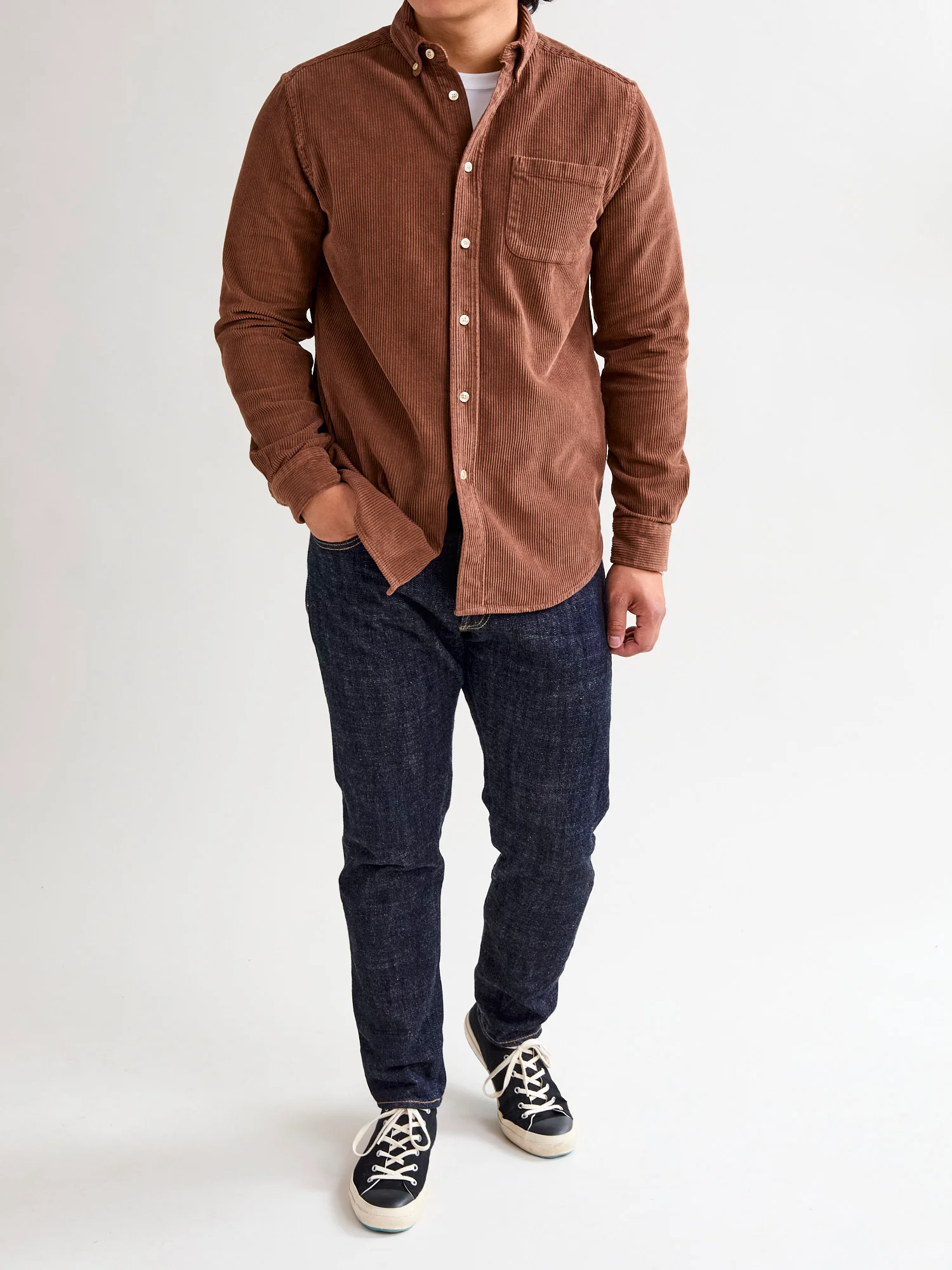 Lobo Button-Up Shirt in Brown - Image 10
