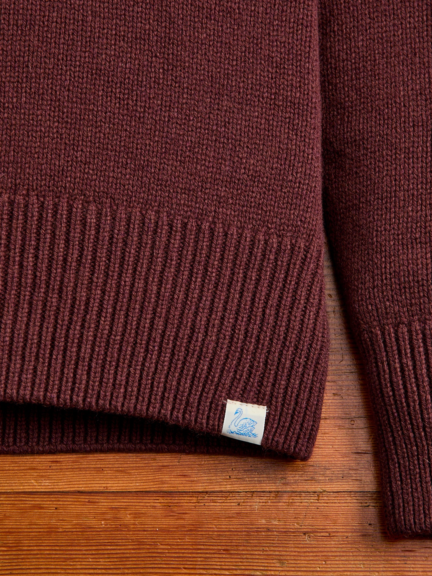 LOCC01 "Good Basics" Relaxed Fit Merino Cashmere Knit Sweater in Bark Brown - Image 5