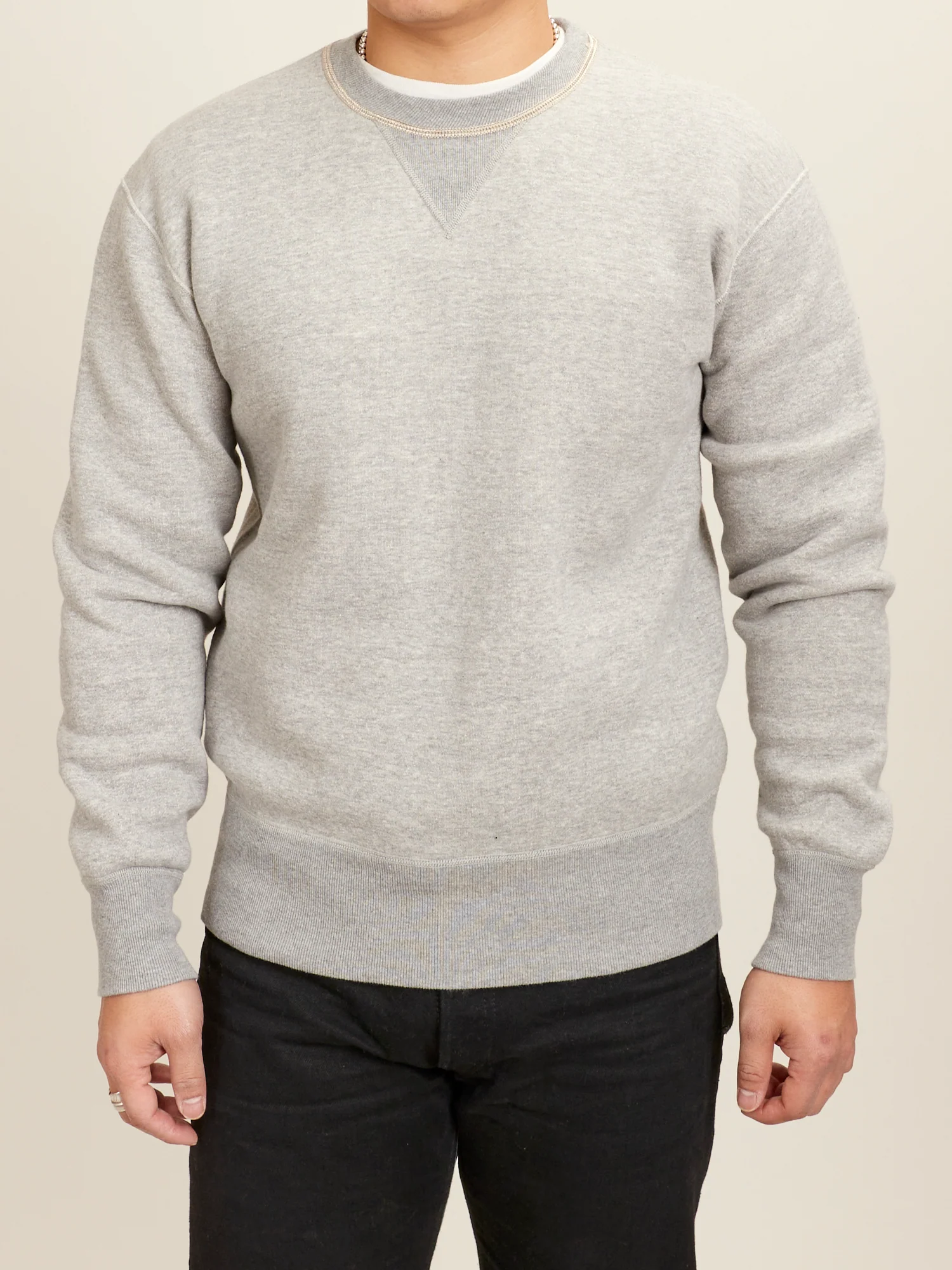 Loopwheel Crewneck Sweatshirt in Heather Grey - Image 2