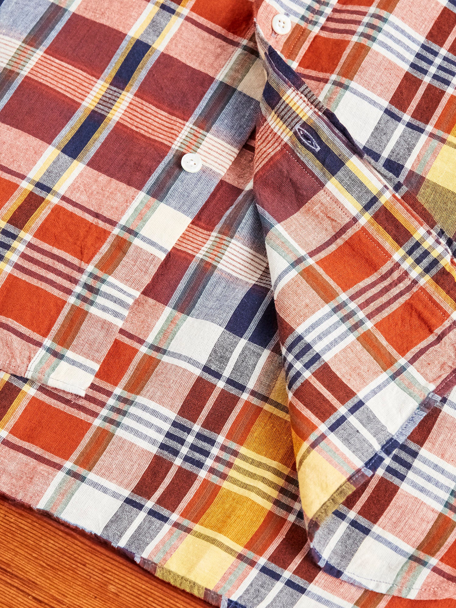Madras Button-Down Shirt in Brown - Image 6
