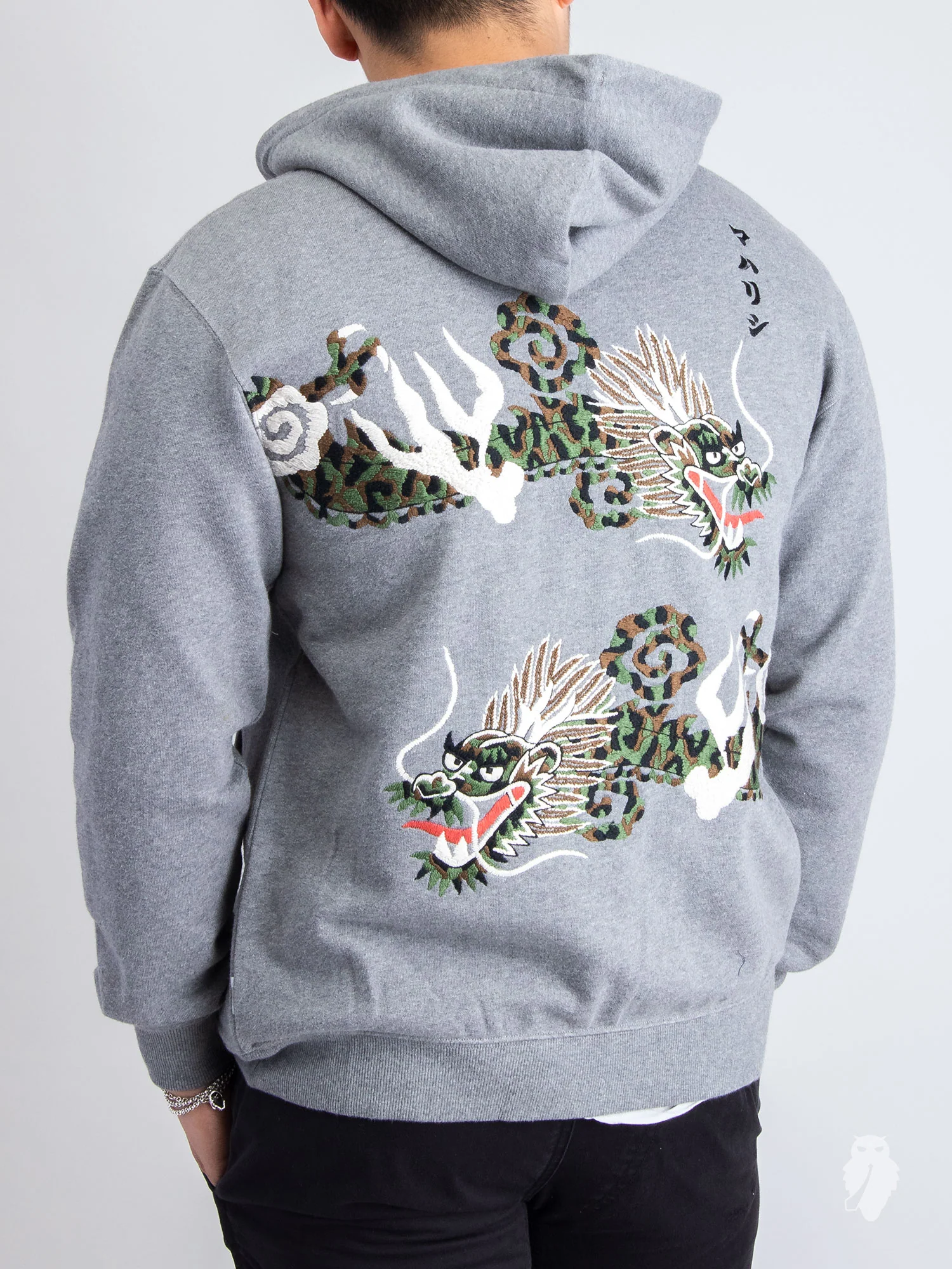 "Ghost" Zip Hoodie in Marled Grey - Image 2