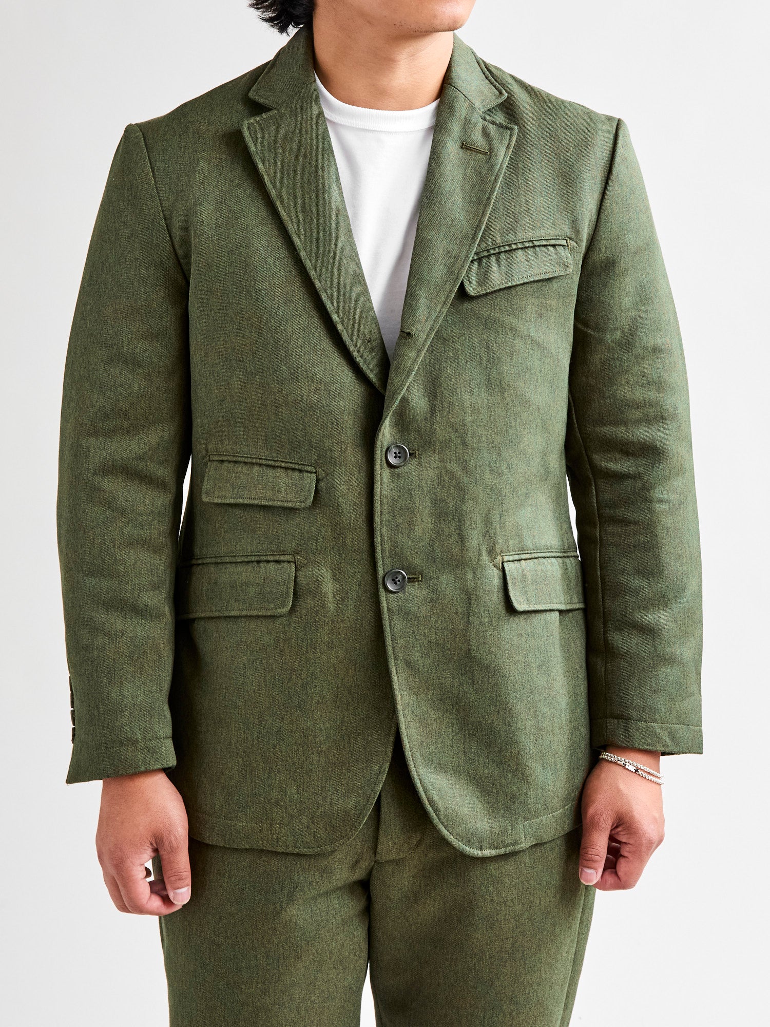Melange Twill Andover Jacket in Olive - Image 2
