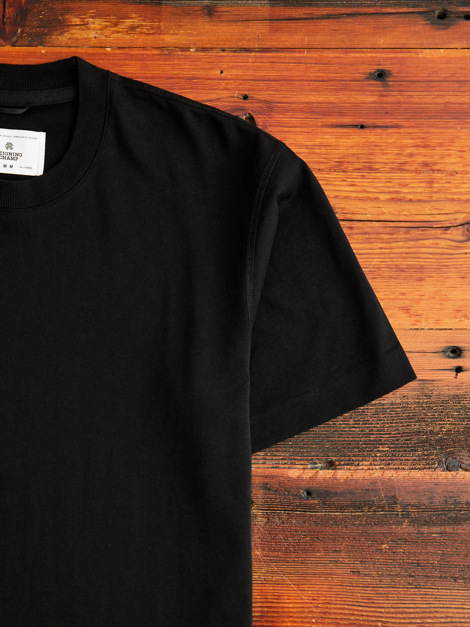 Midweight Jersey T-Shirt in Black - Image 4