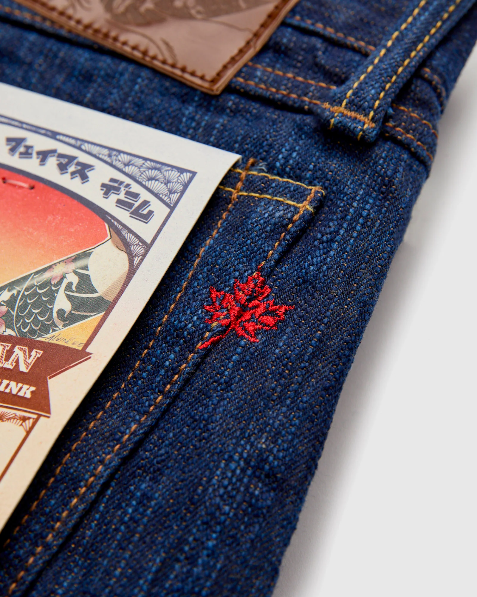 MIJ15 "Hand Dyed Natural Indigo x Kakishibu" 15oz Selvedge Denim - Weird Guy Fit - Image 5